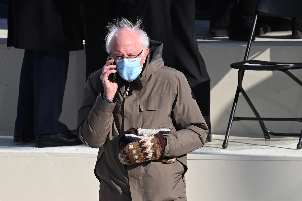 Bernie Sanders attends the 59th Presidential Inauguration at the U.S. Capitol on January 20, 2021 in Washington, DC. During today's inauguration ceremony Joe Biden becomes the 46th president of the United States.