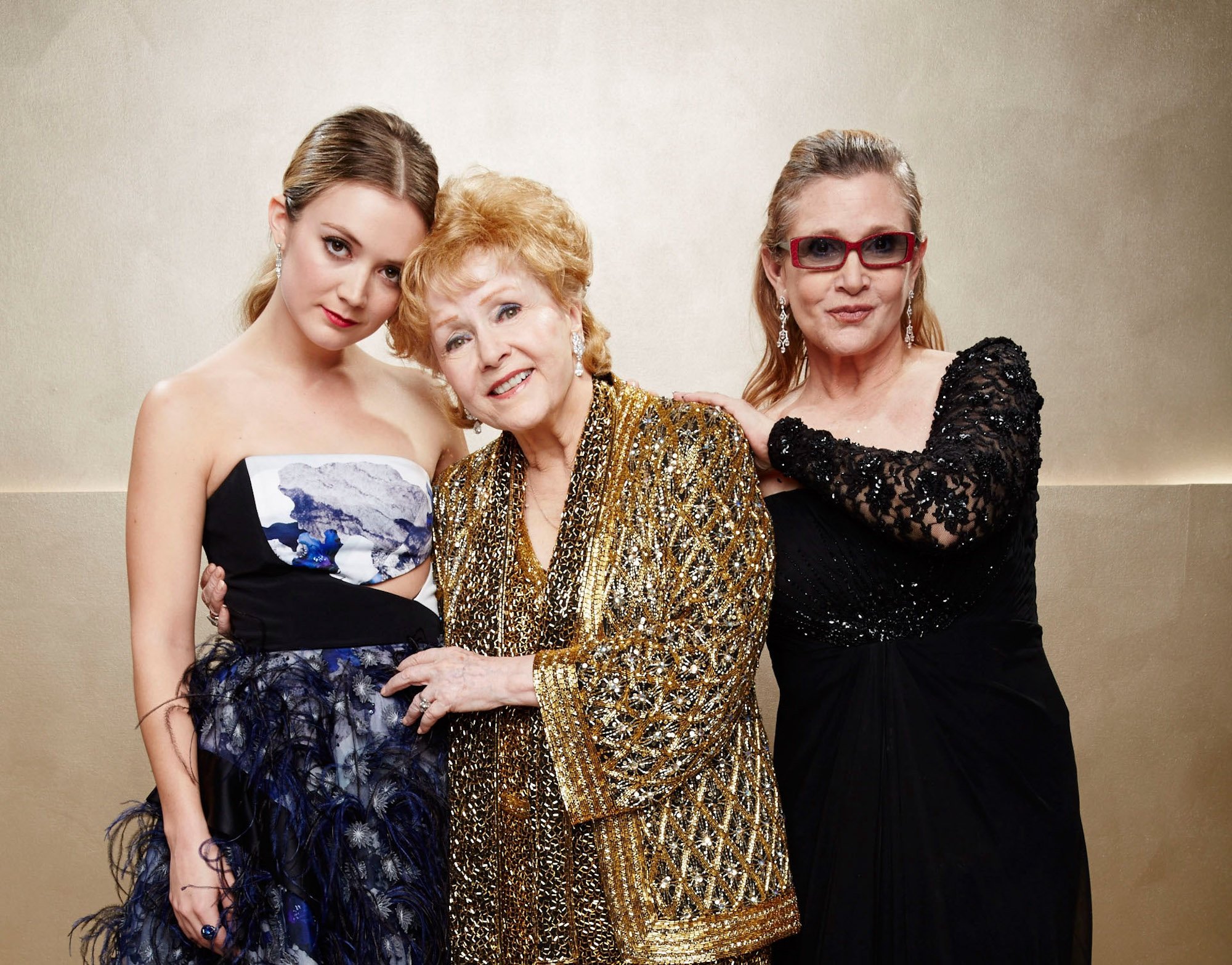 Billie Lourd, Debbie Reynolds, and Carrie Fisher