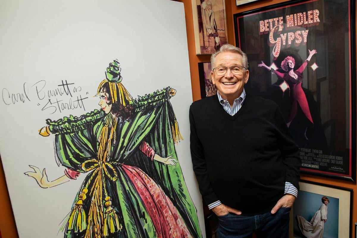 Bob Mackie with his dress design in 2019
