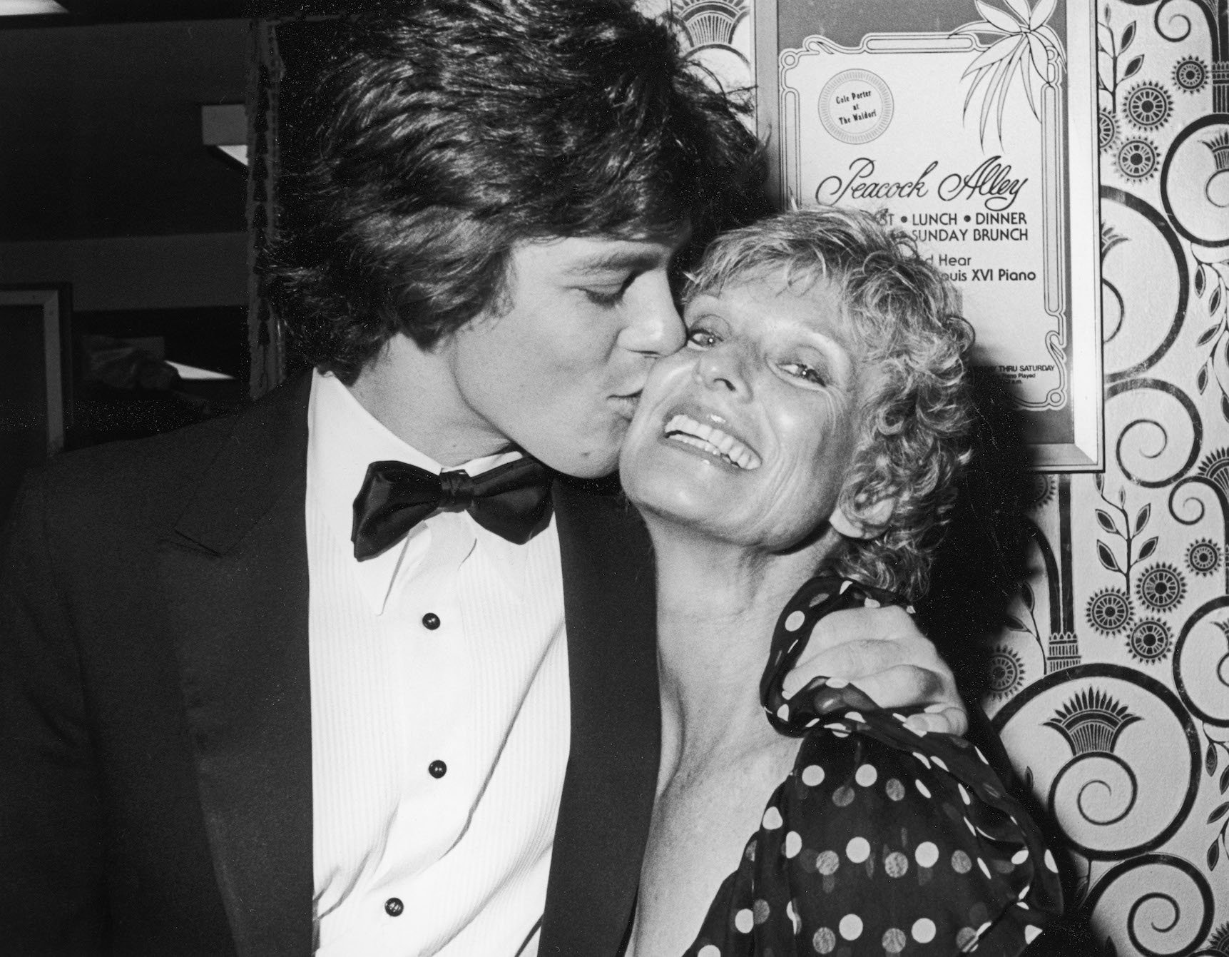 Cloris Leachman being kissed by her son Bryan Englund