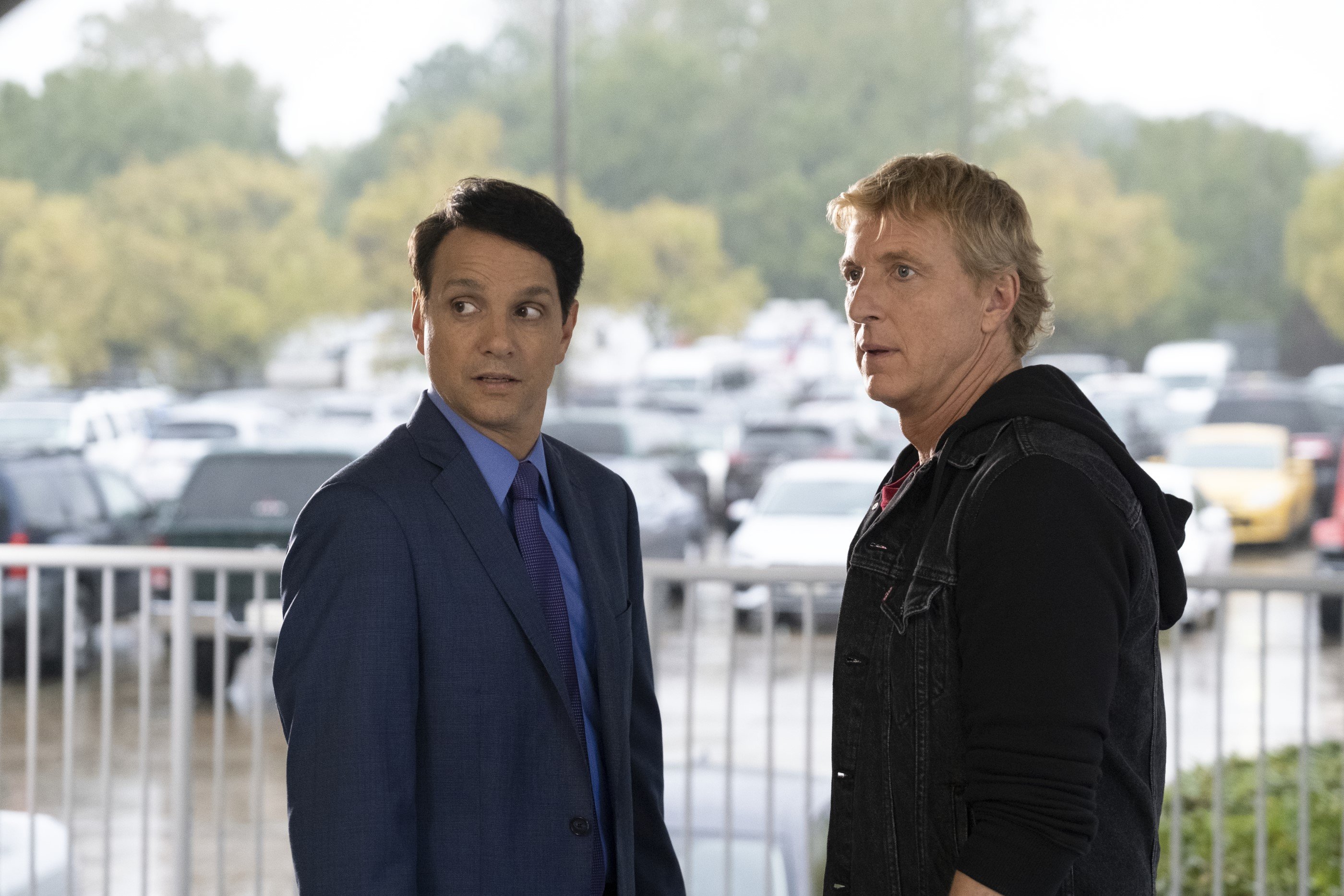 Cobra Kai stars Ralph Macchio and William Zabka look for Robbie together