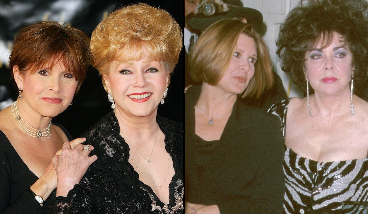 Carrie Fisher and Debbie Reynolds (L), and Carrie Fisher and Elizabeth Taylor (R) | Ethan Miller/Getty Images/Steve Granitz/WireImage