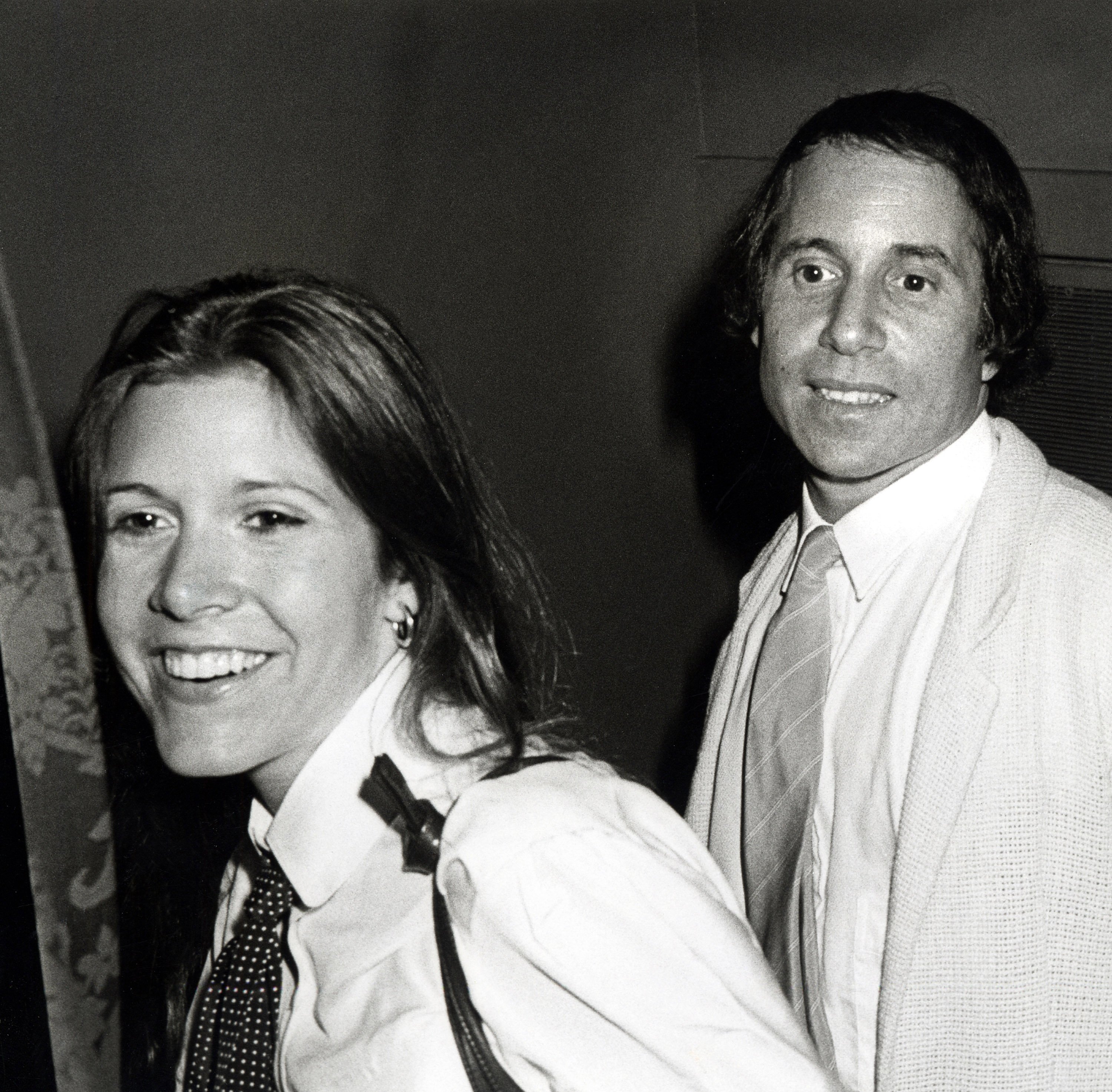 Carrie Fisher and Paul Simon during Opening of "Gilda, Live from New York" - August 2, 1979 at Winter Garden Theatre in New York City, New York, United States. 
