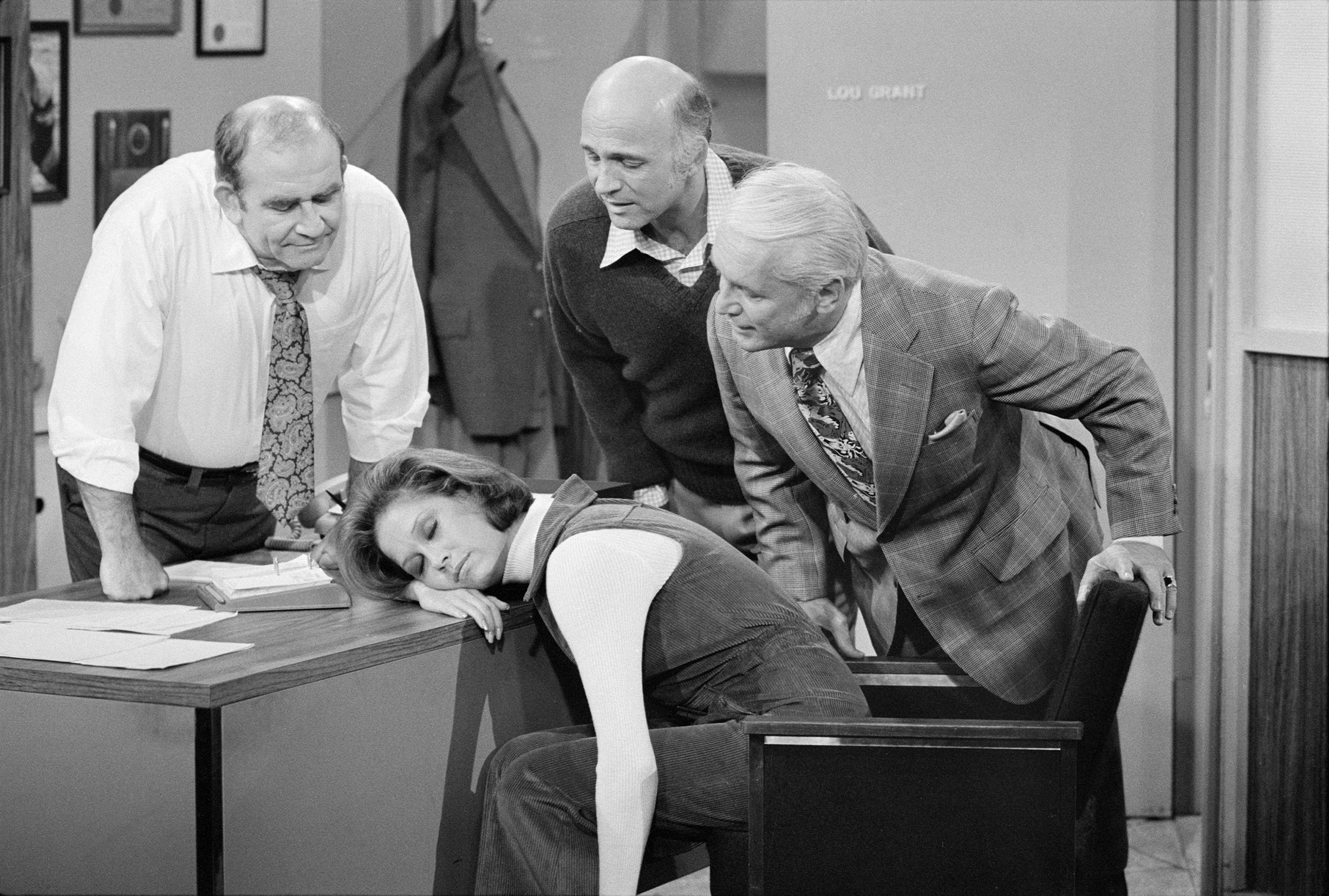 Ed Asner, Gavin MacLeod, Ted Knight, and Mary Tyler Moore of 'The Mary Tyler Moore Show'
