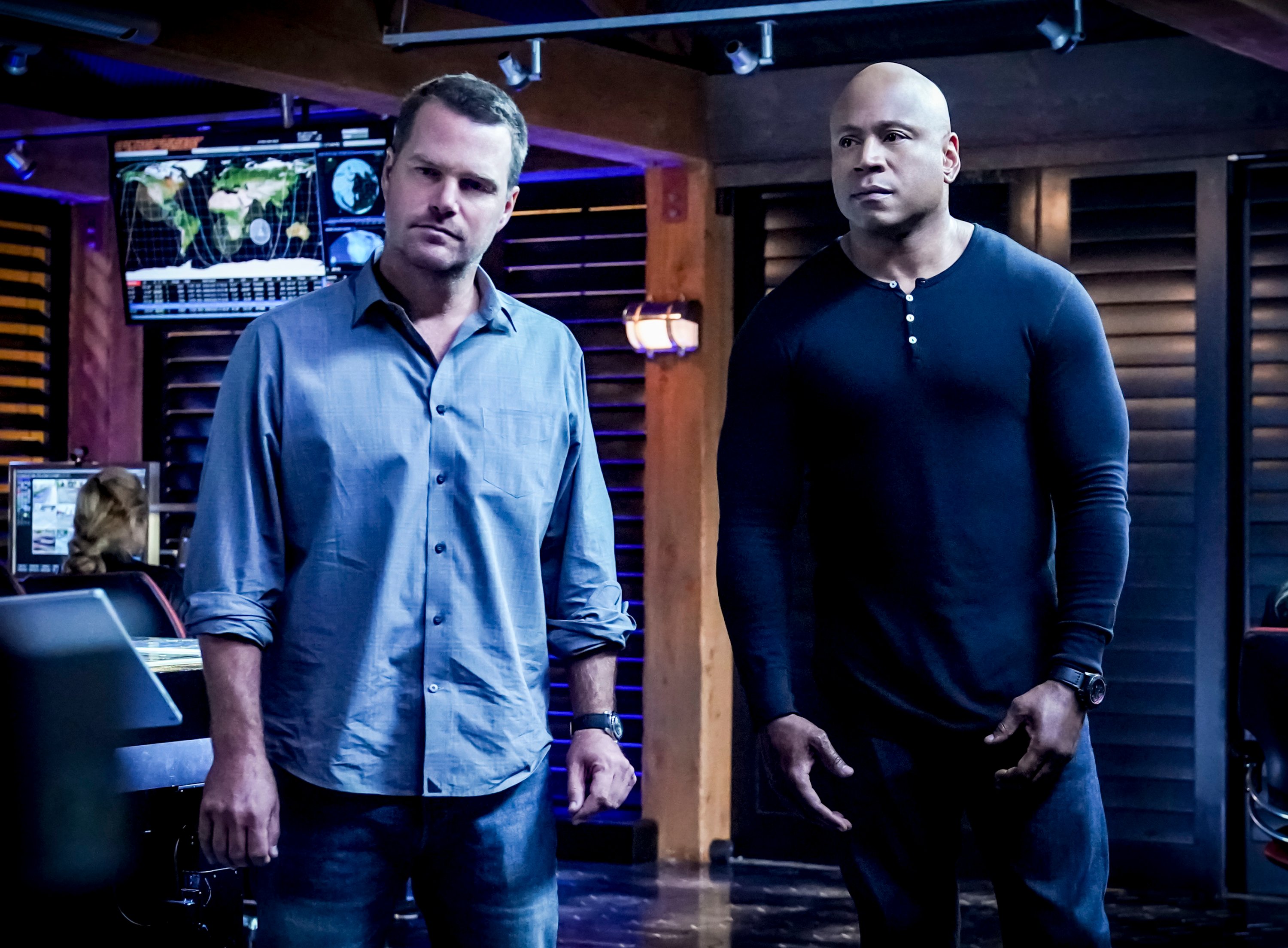 Chris O'Donnell and LL Cool J on 'NCIS Los Angeles' | Monty Brinton/CBS via Getty Images 