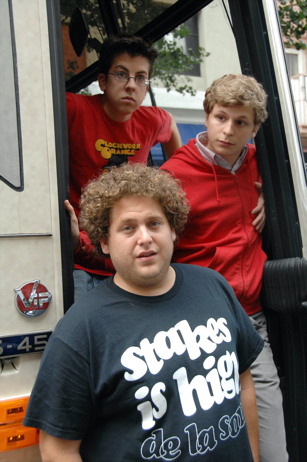 Chrisopher Mintz-Plasse, Michael Cera. and Jonah Hill