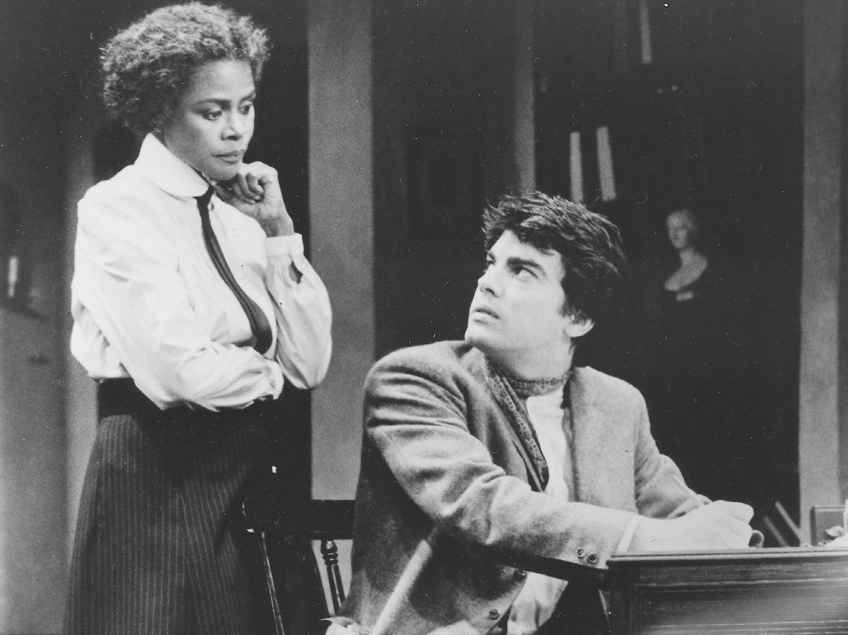 African-American actress Cicely Tyson and Peter Gallagher acting in the play The Corn is Green, 1974