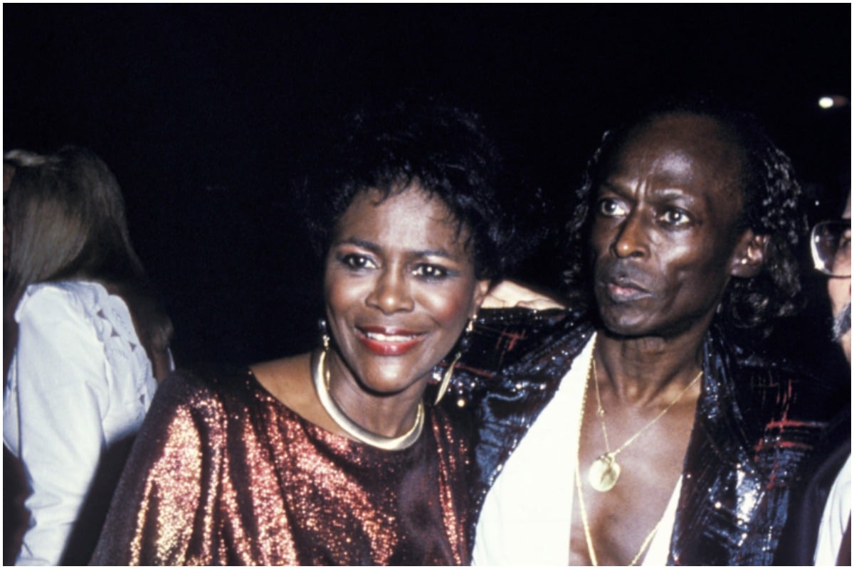 Cicely Tyson and Miles Davis during The 28th Annual GRAMMY Awards at Shrine Auditorium in Los Angeles, California, United States.