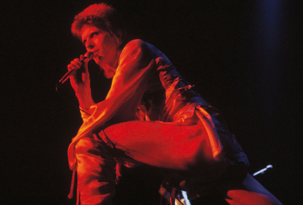 David Bowie performing as Ziggy Stardust