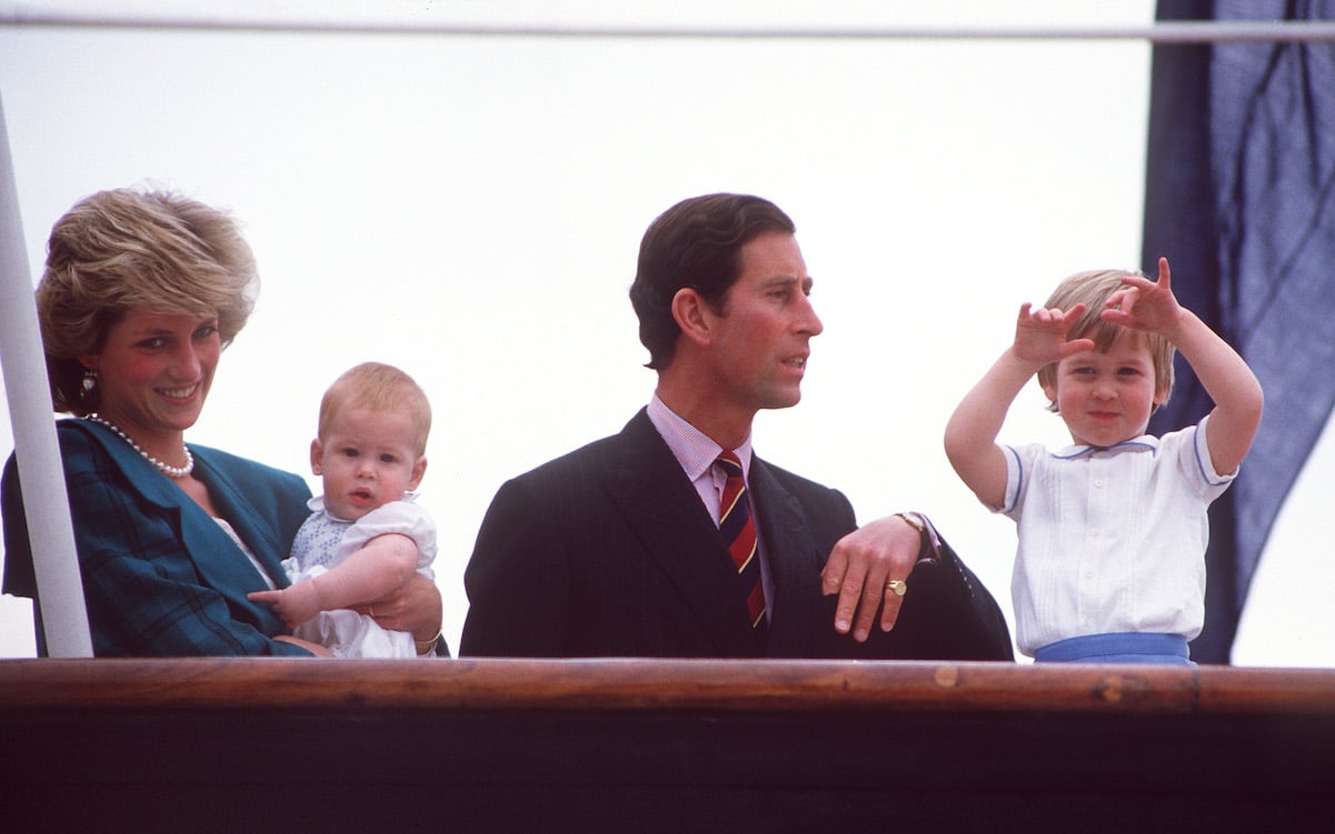 Princess Diana and Prince Charles with Prince Harry and Prince William