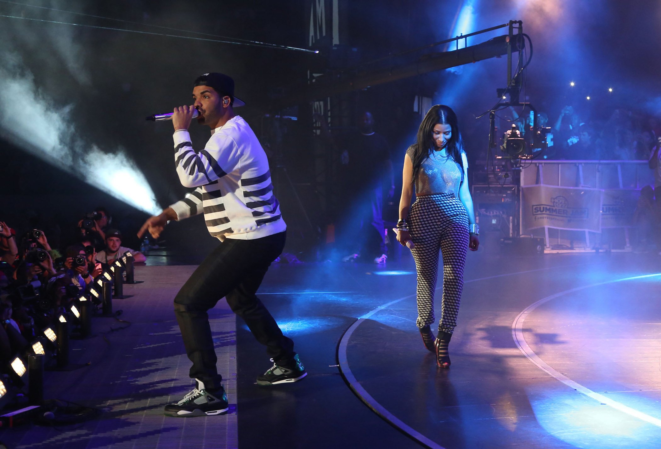 (L-R) Drake and Nicki Minaj perform in concert during Hot 97 Summer Jam 2014