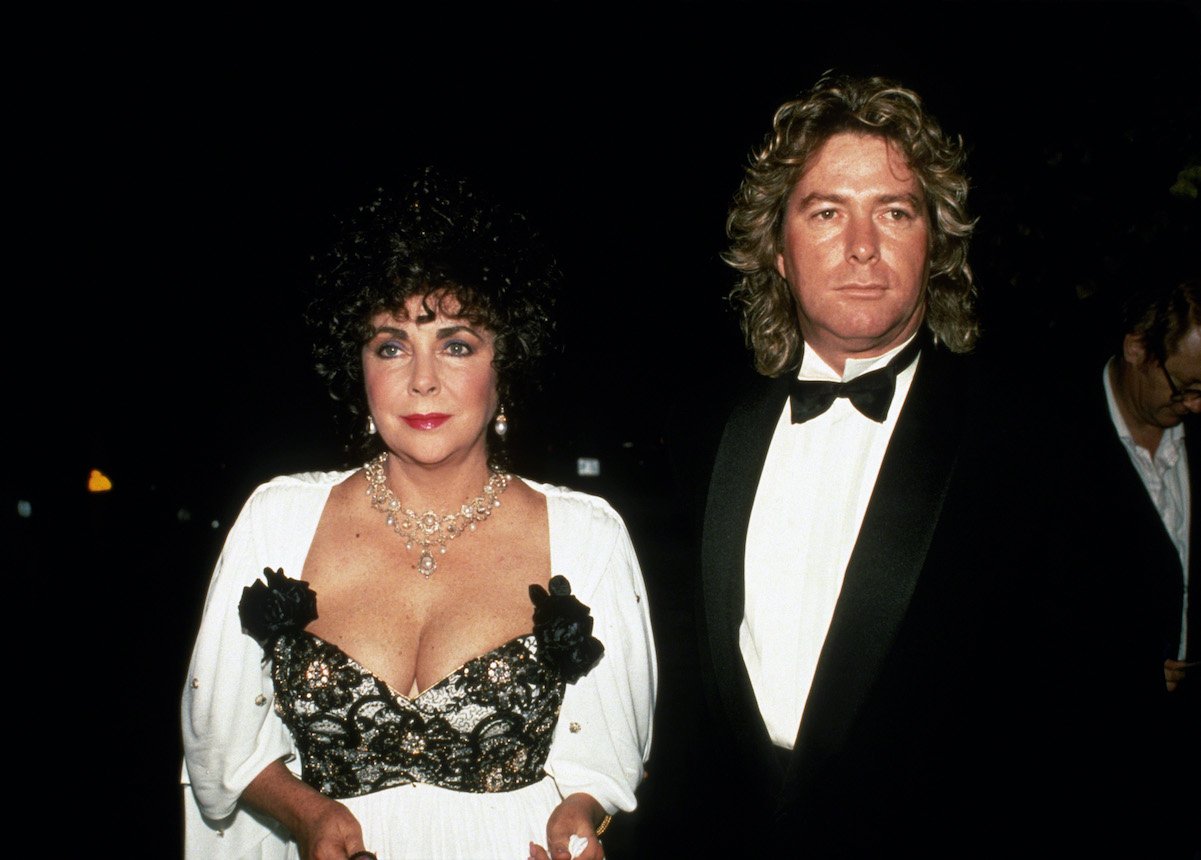 Elizabeth Taylor with her seventh husband, Larry Fortensky, in 1990