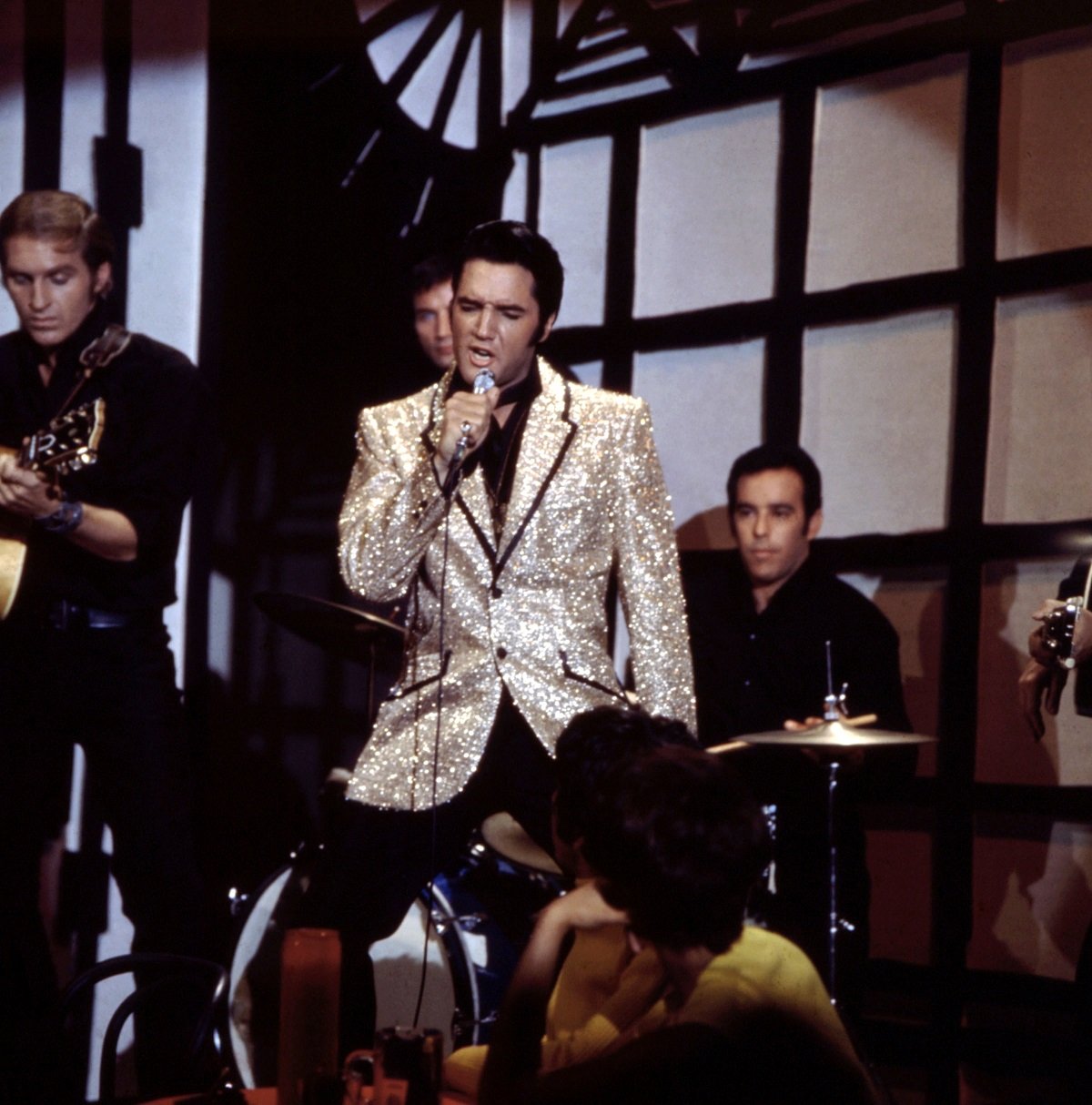 Elvis Presley performing in 1968