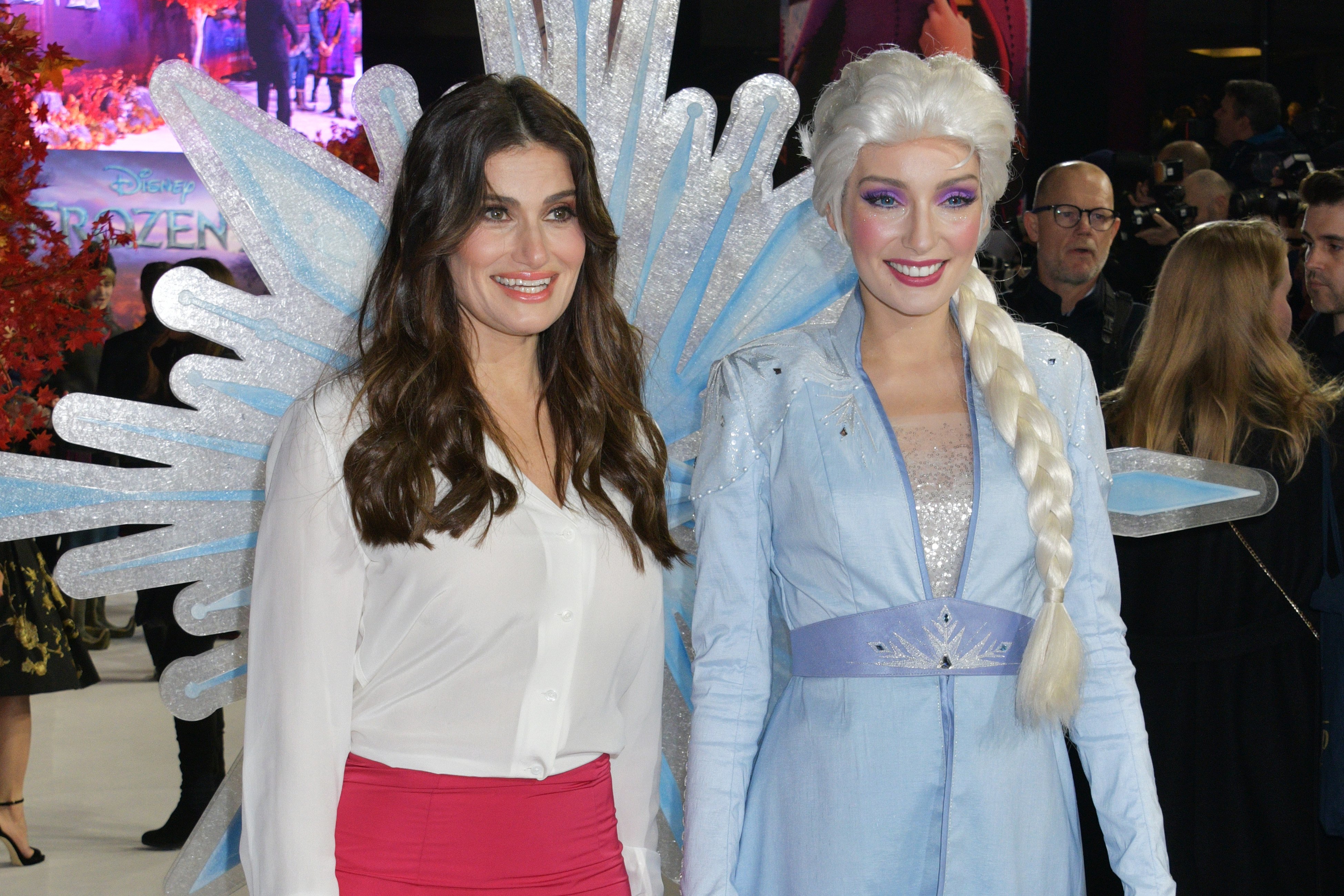 Idina Menzel and Elsa attend the European Premiere of 'Frozen 2'