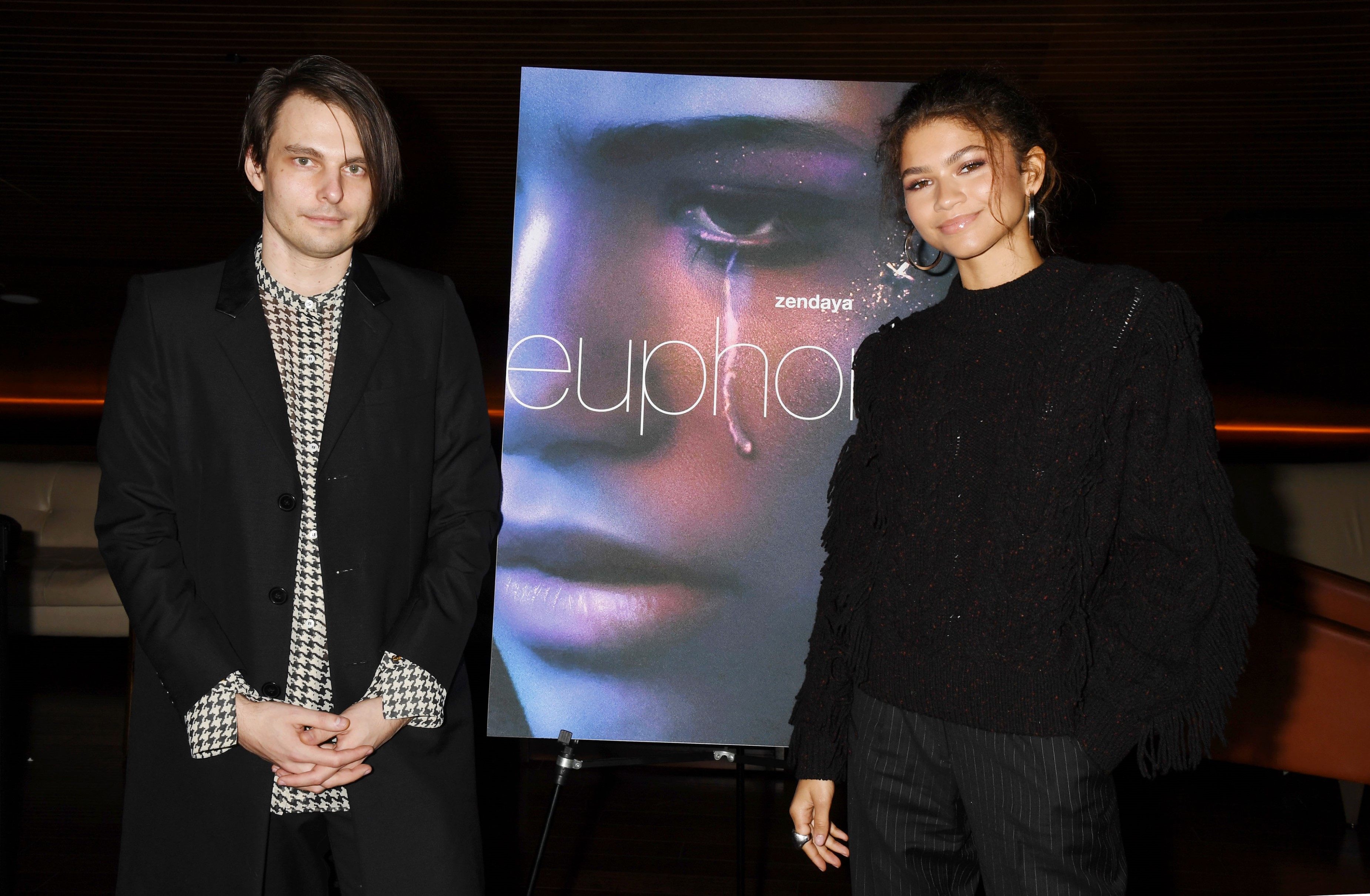 Sam Levinson and Zendaya attend the HBO "Euphoria" FYC at the Landmark Theaters
