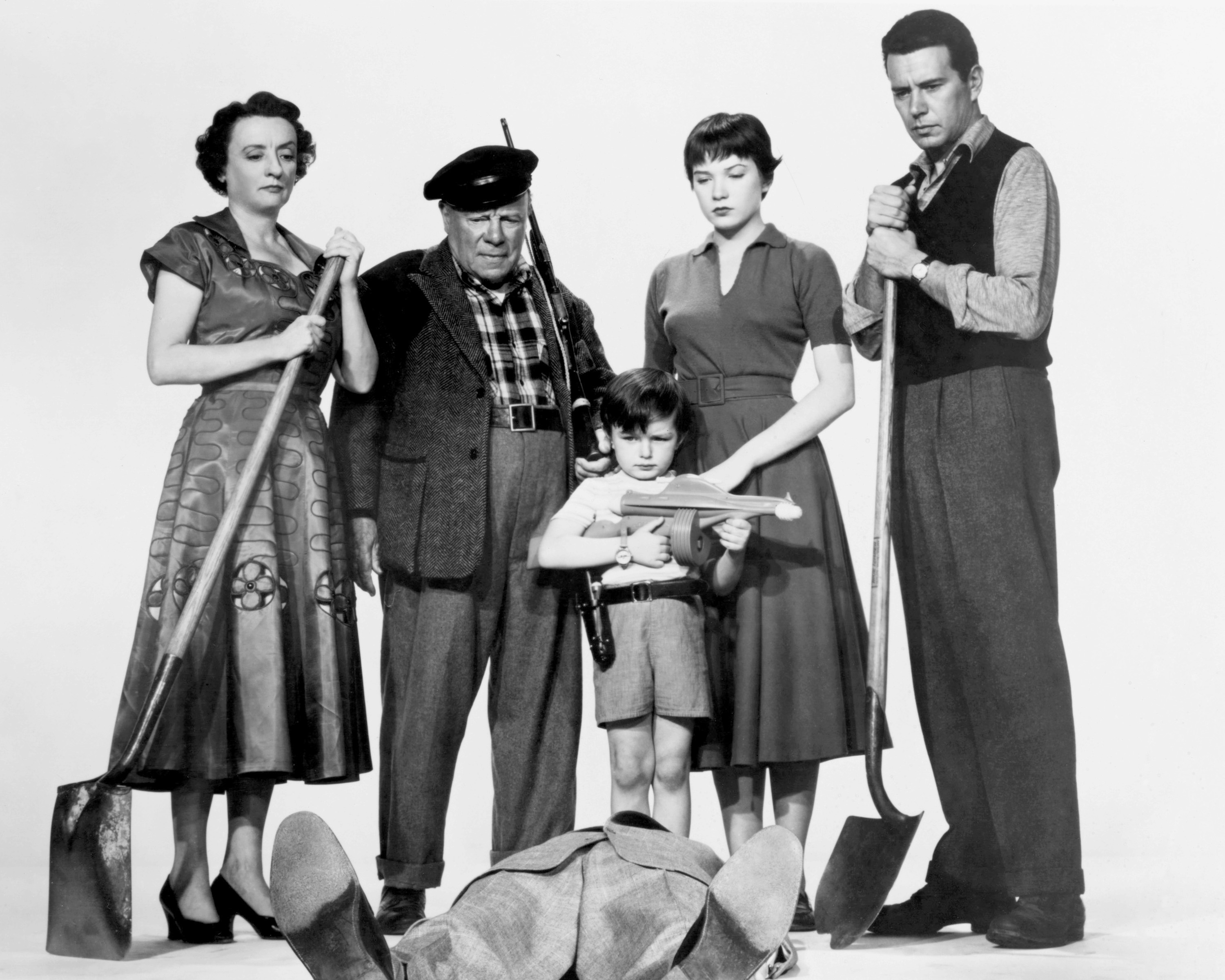 Jerry Mathers, center, with the cast of Alfred Hitchcock's 'The Trouble With Harry'