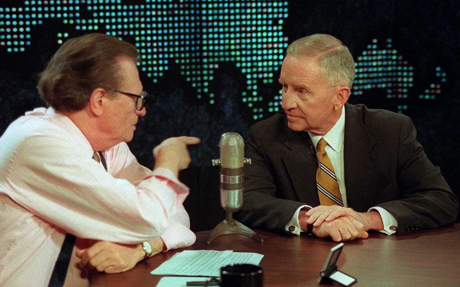 Larry King and Reform Party candidate Ross Perot
