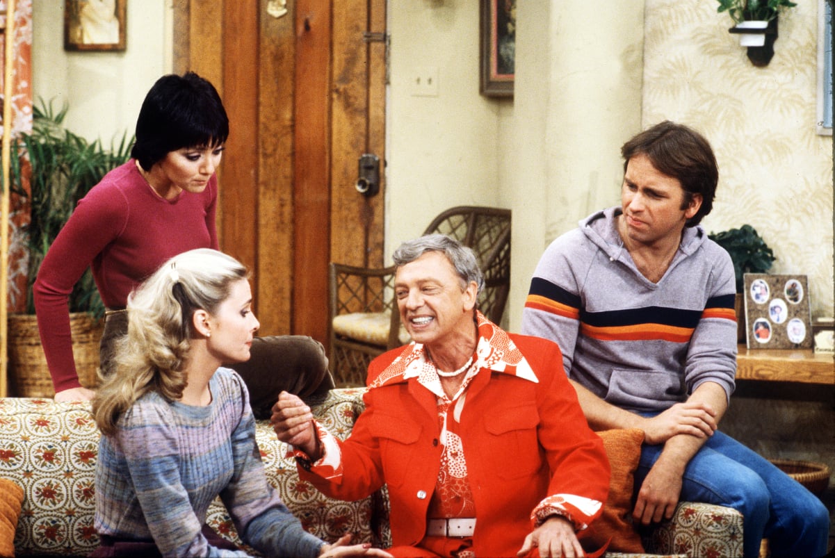 (L to R): Joyce DeWitt, Priscilla Barnes, Don Knotts, and John Ritter in 'Three's Company', 1981