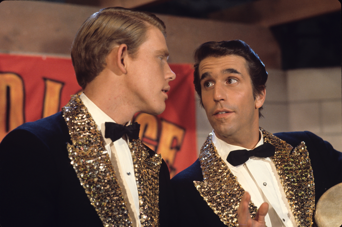 Ron Howard, left, with Henry Winkler on 'Happy Days' in 1974