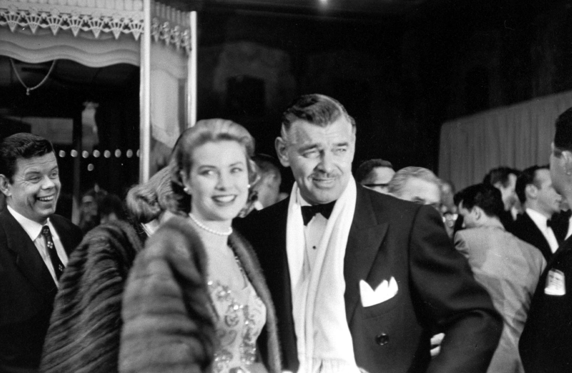 Actor Clark Gable with actress Grace Kelly