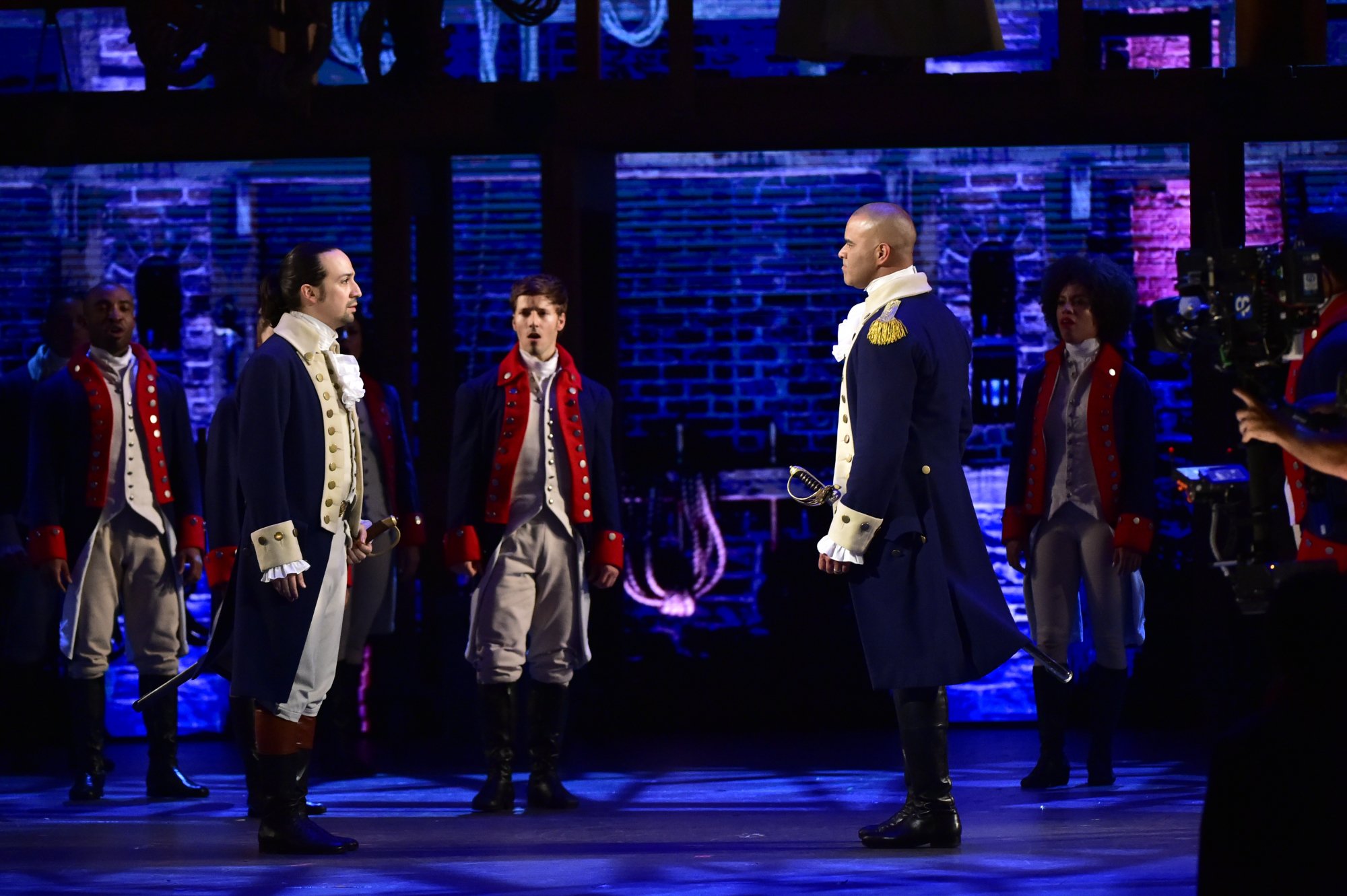 Lin-Manuel Miranda, Christopher Jackson, and the cast of 'Hamilton'