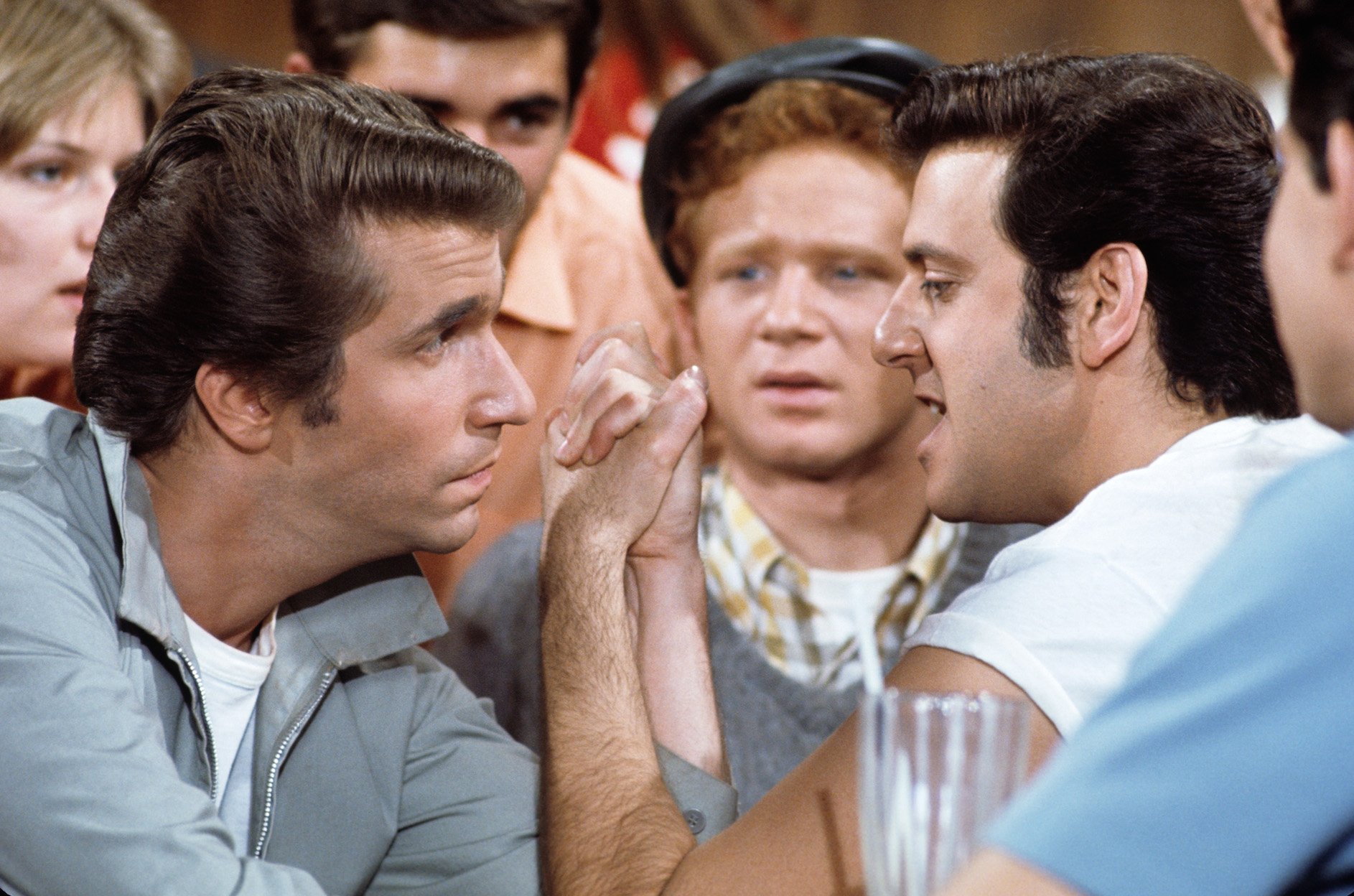 Henry Winkler, Donny Most, and Alan Abelew on 'Happy Days'