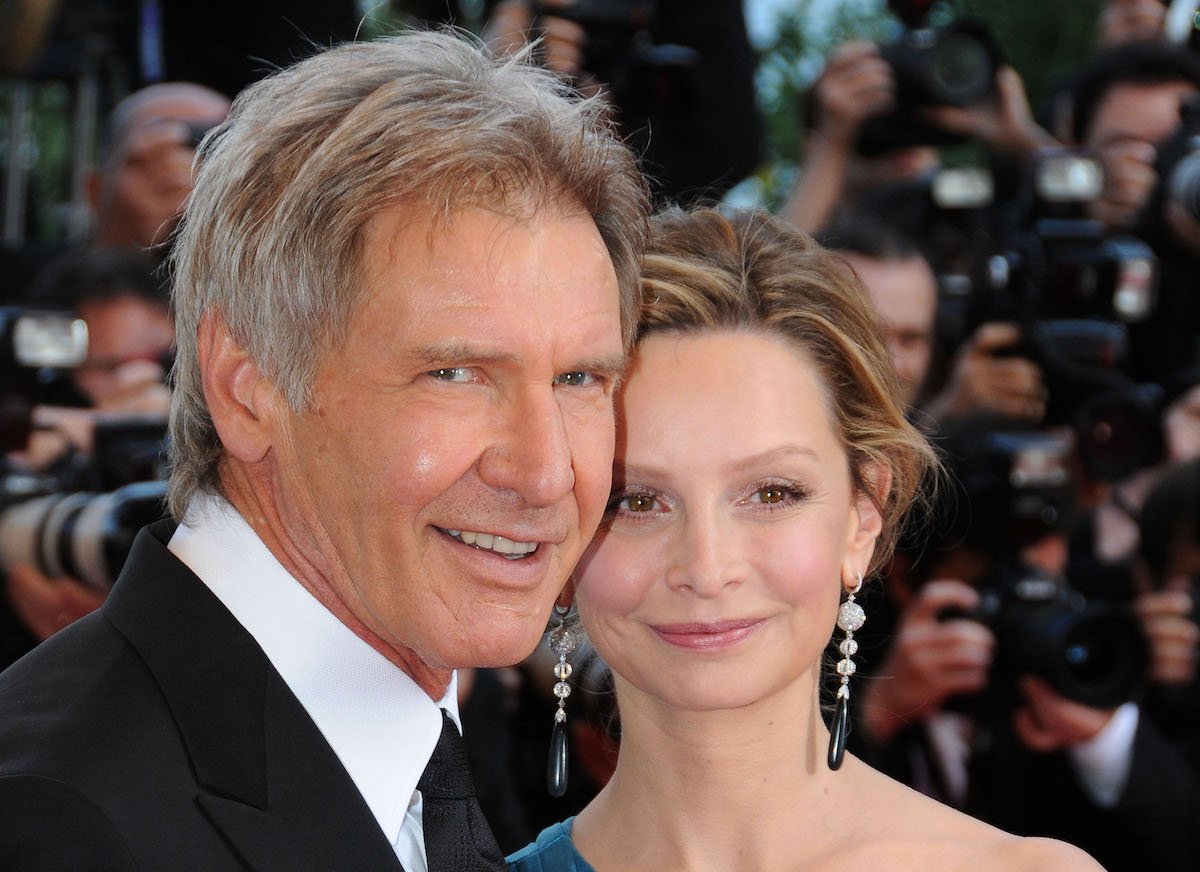Actors Harrison Ford and Calista Flockhart attend the 'Indiana Jones and the Kingdom of the Crystal Skull' premiere at the Palais des Festivals during the 61st Cannes International Film Festival on May 18, 2008, in Cannes, France.
