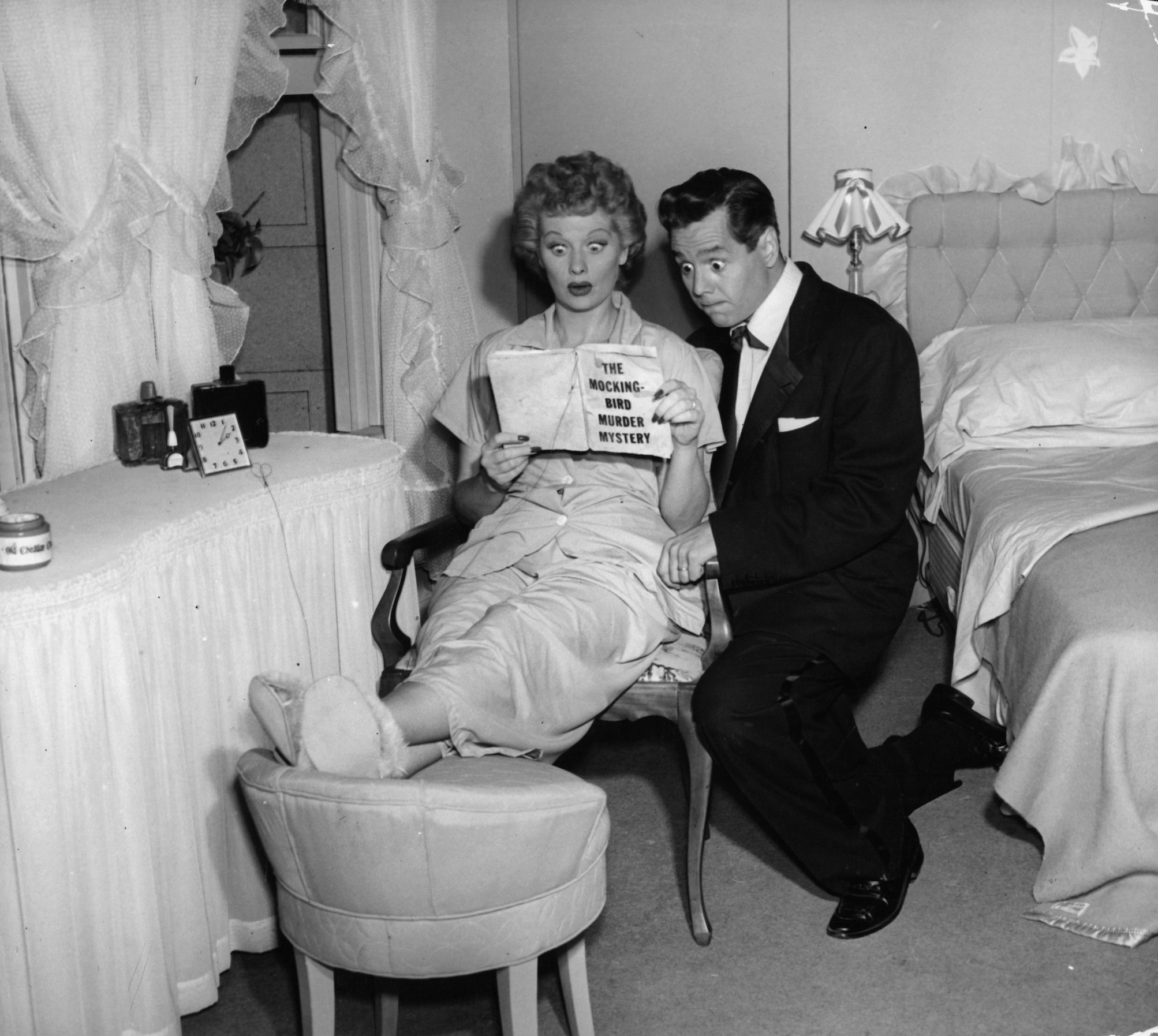 Lucille Ball and Desi Arnaz in pilot episode of television series 'I Love Lucy', 1951