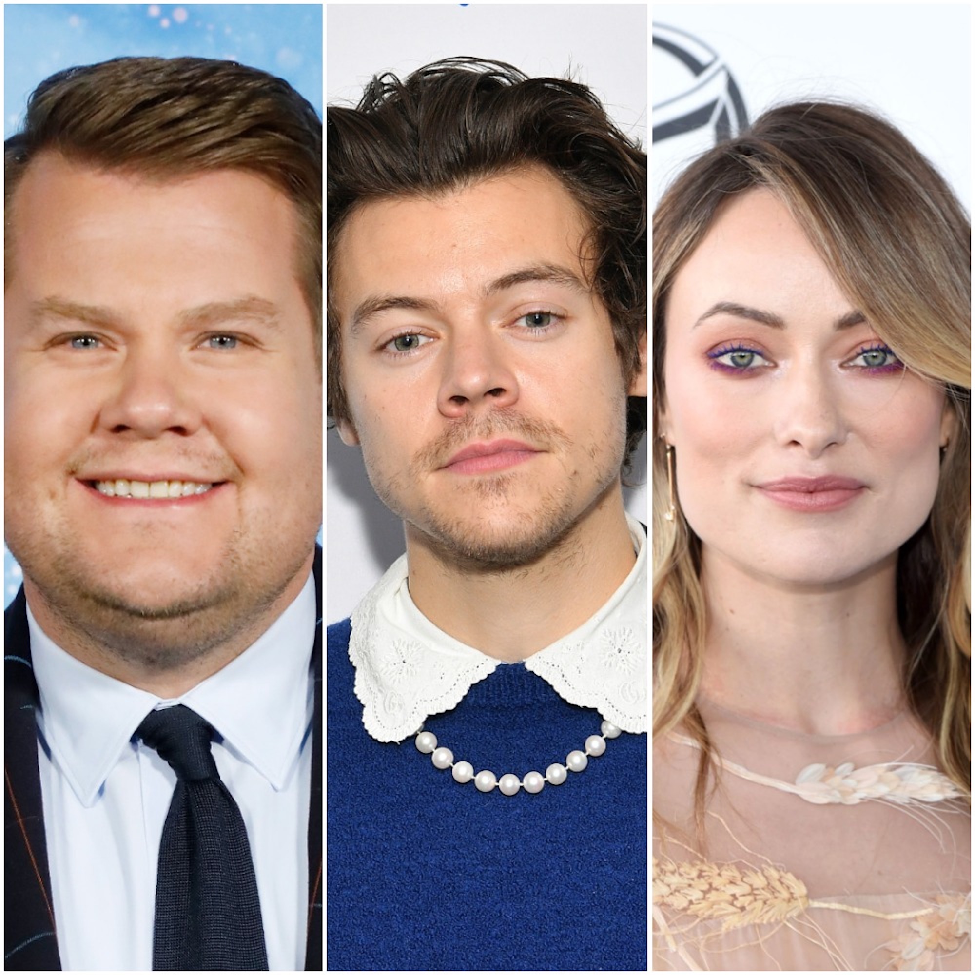 James Corden, Harry Styles, and Olivia Wilde