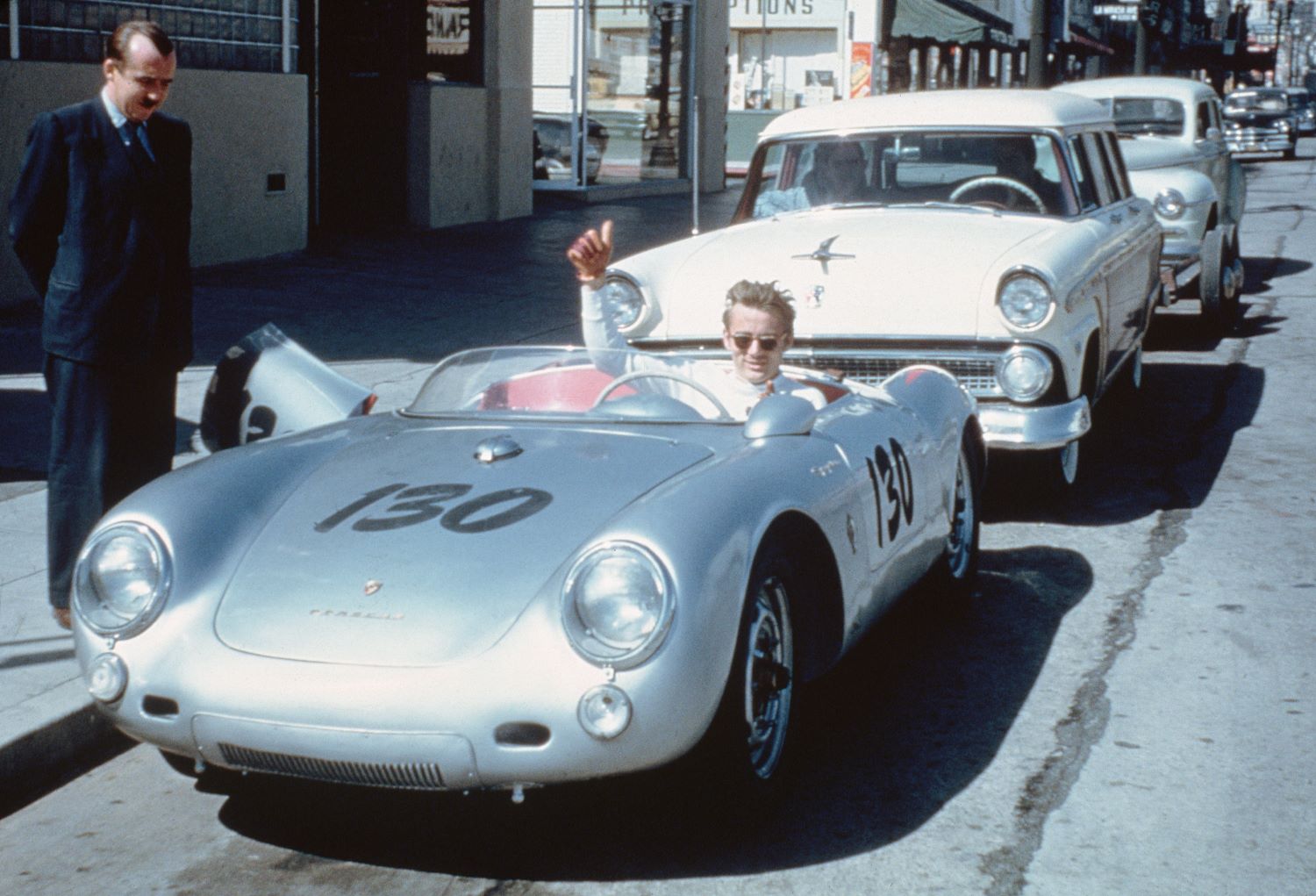 James Dean in his Porsche 550 Spyder