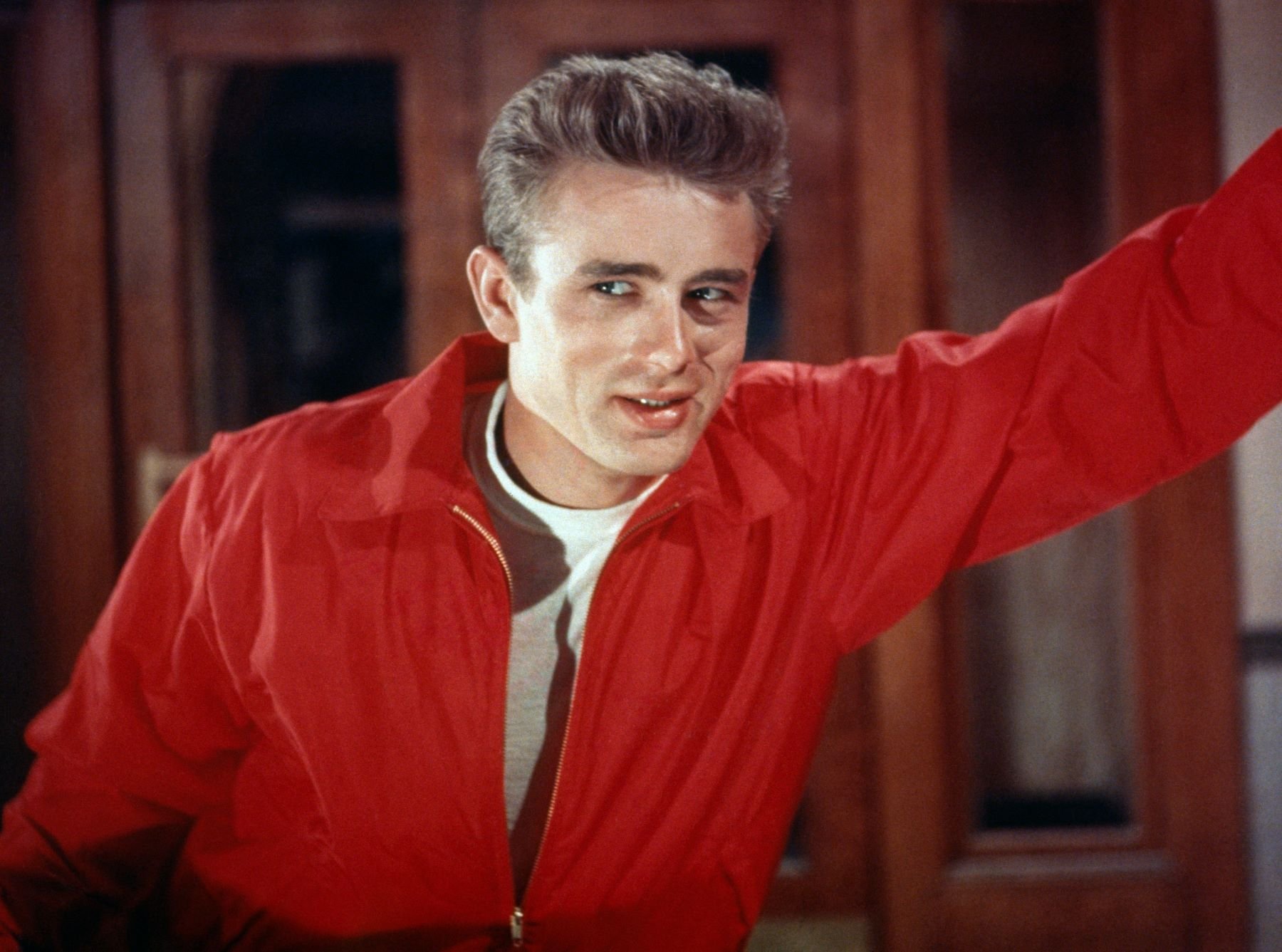 James Dean on the set of 'Rebel Without A Cause'