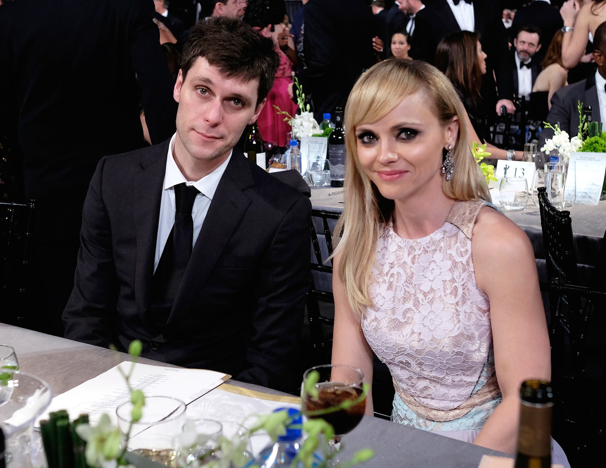 Christina Ricci (L) and James Heerdegen pose during The 22nd Annual Screen Actors Guild Awards in 2016