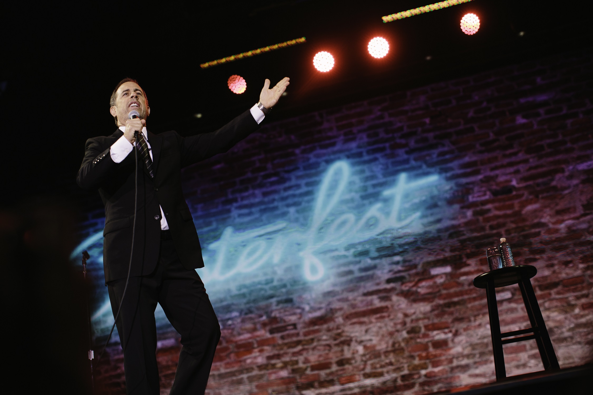 Jerry Seinfeld performs standup at the Colossal Stage at Clusterfest in San Francisco
