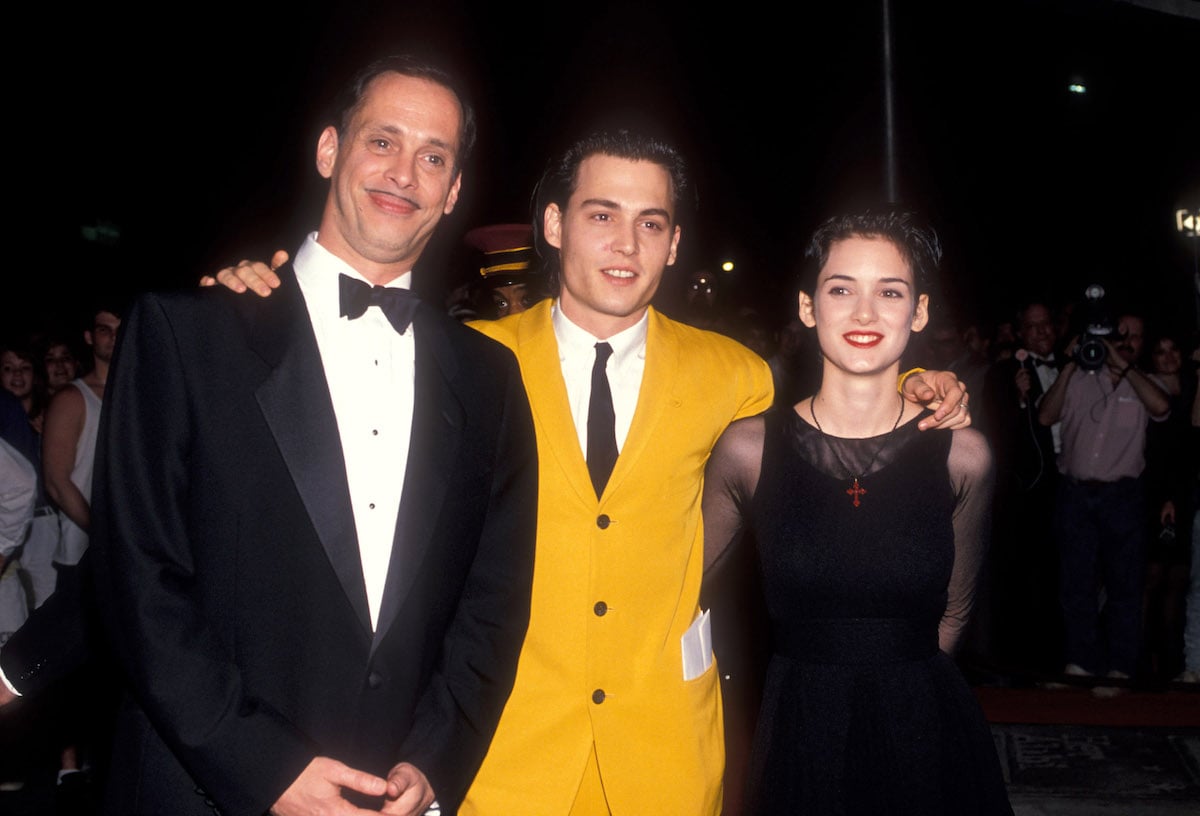 John Waters, Johnny Depp and Winona Ryder during Cry-Baby Premiere