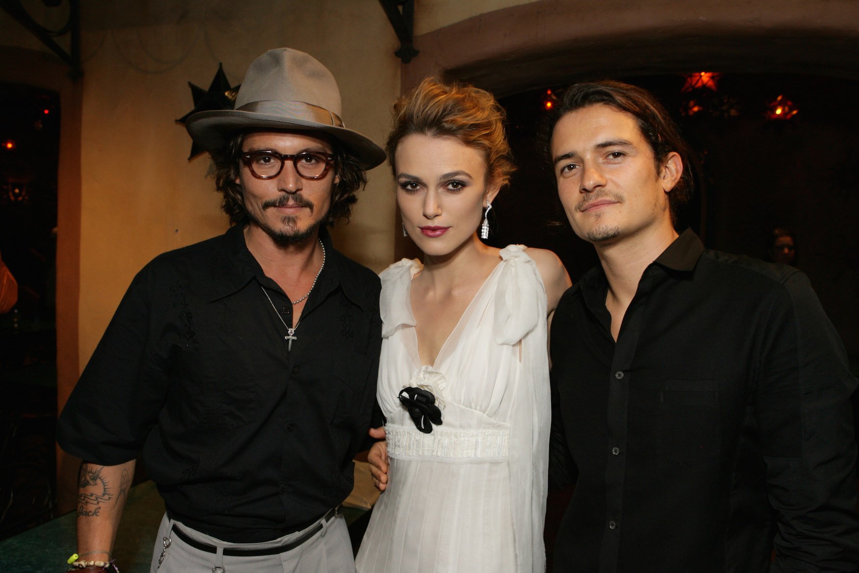 Johnny Depp, Keira Knightley, and Orlando Bloom