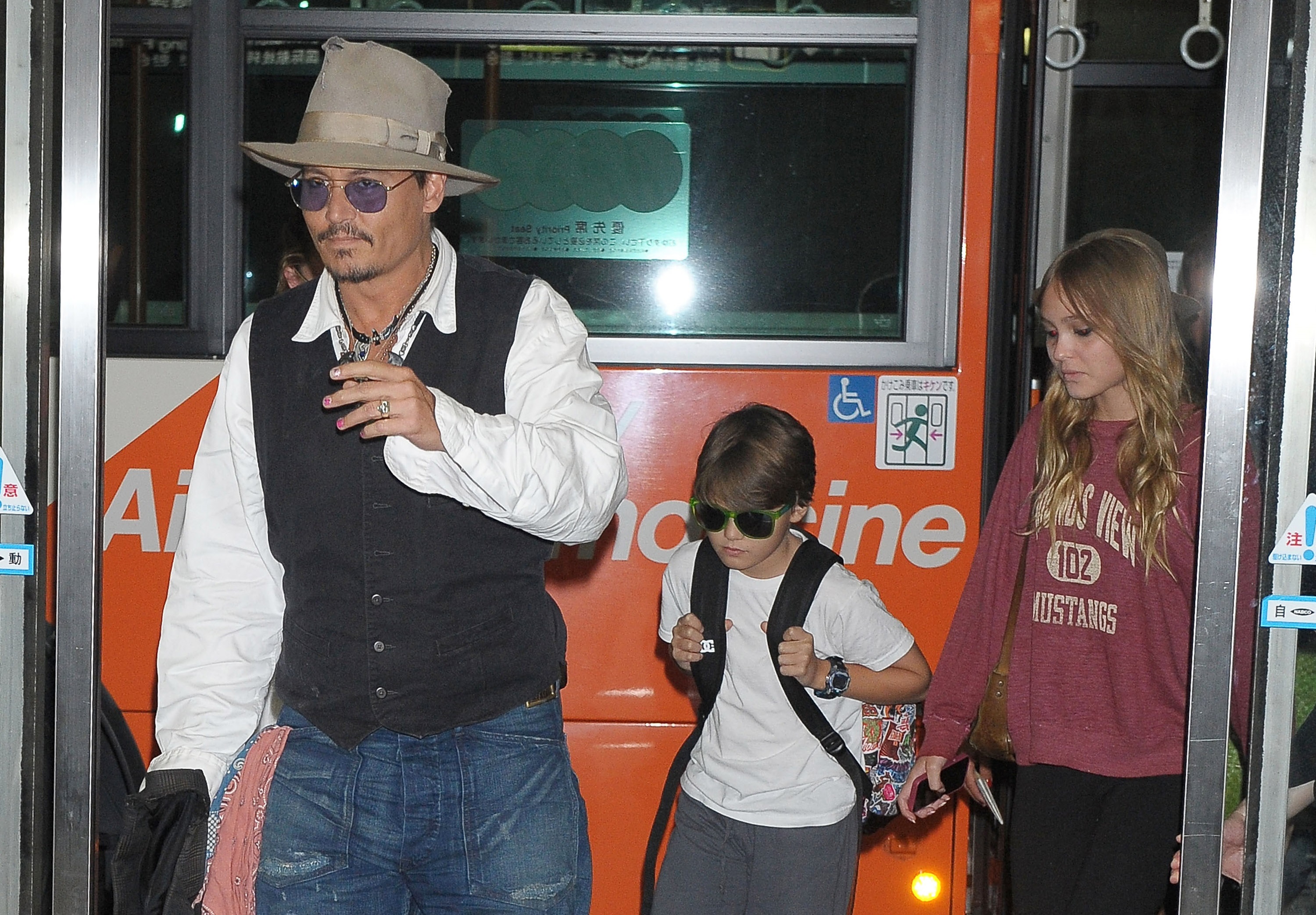 Johnny Depp, Jack Depp and Lily Rose Melody