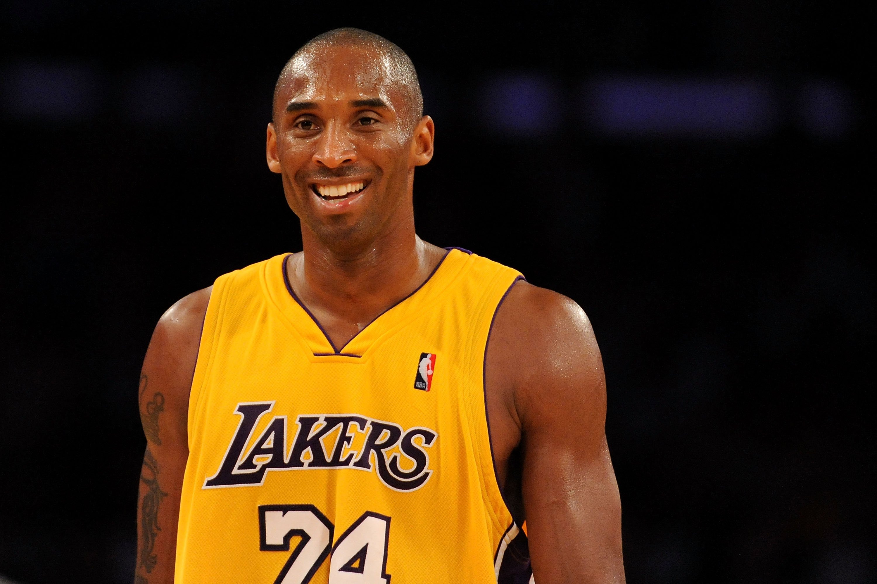 Kobe Bryant #24 of the Los Angeles Lakers smiles in the fourth quarter during the game against the Chicago Bulls on November 19, 2009 at Staples Center in Los Angeles, California