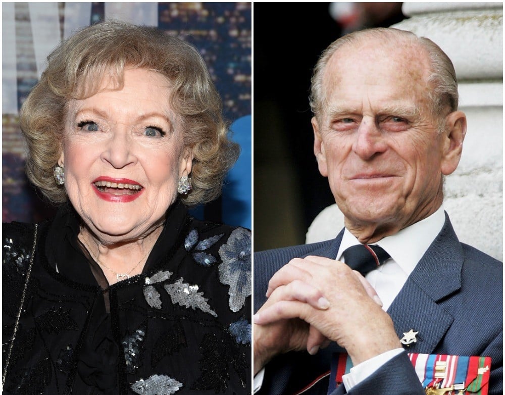 (L): Betty White, (R): Prince Philip