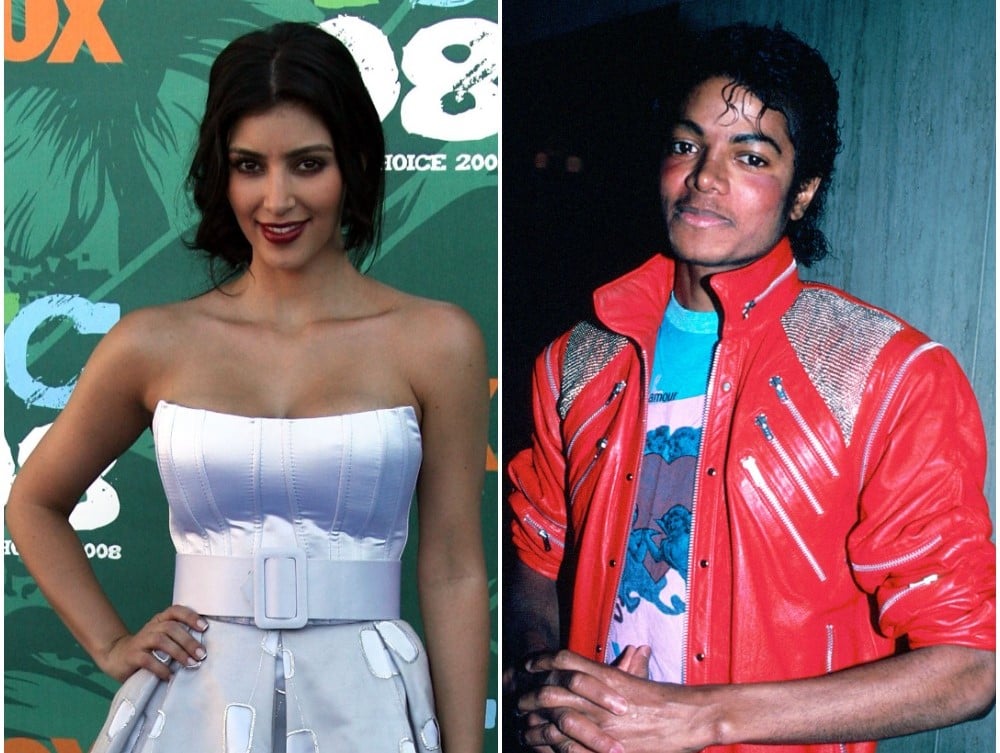 (L) Kim Kardashian, (R) Michael Jackson