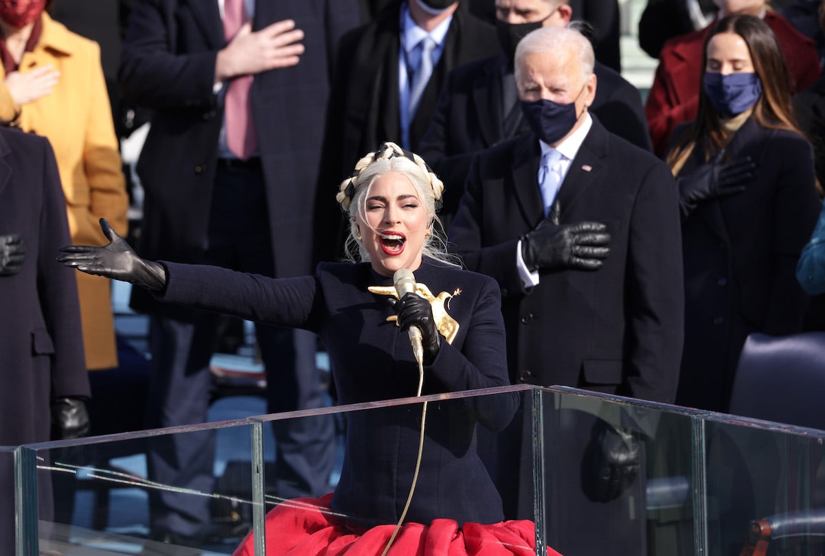 Lady Gaga singing at Joe Biden's inauguration