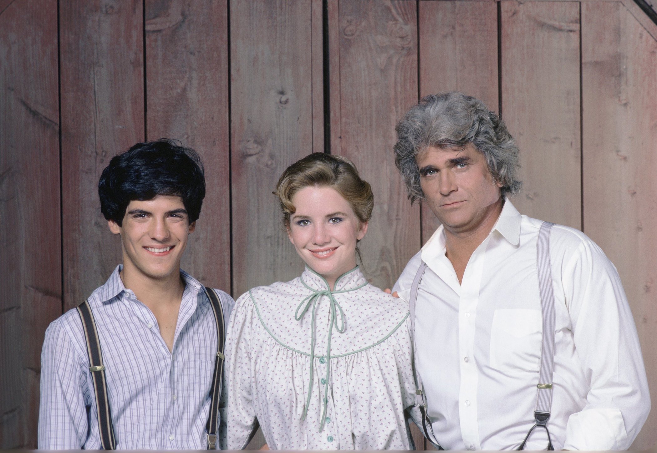 (L to R): Matthew Labyorteaux as Albert Ingalls, Melissa Gilbert as Laura Ingalls Wilder, and Michael Landon as Charles Philip Ingalls on 'Little House on the Prairie'