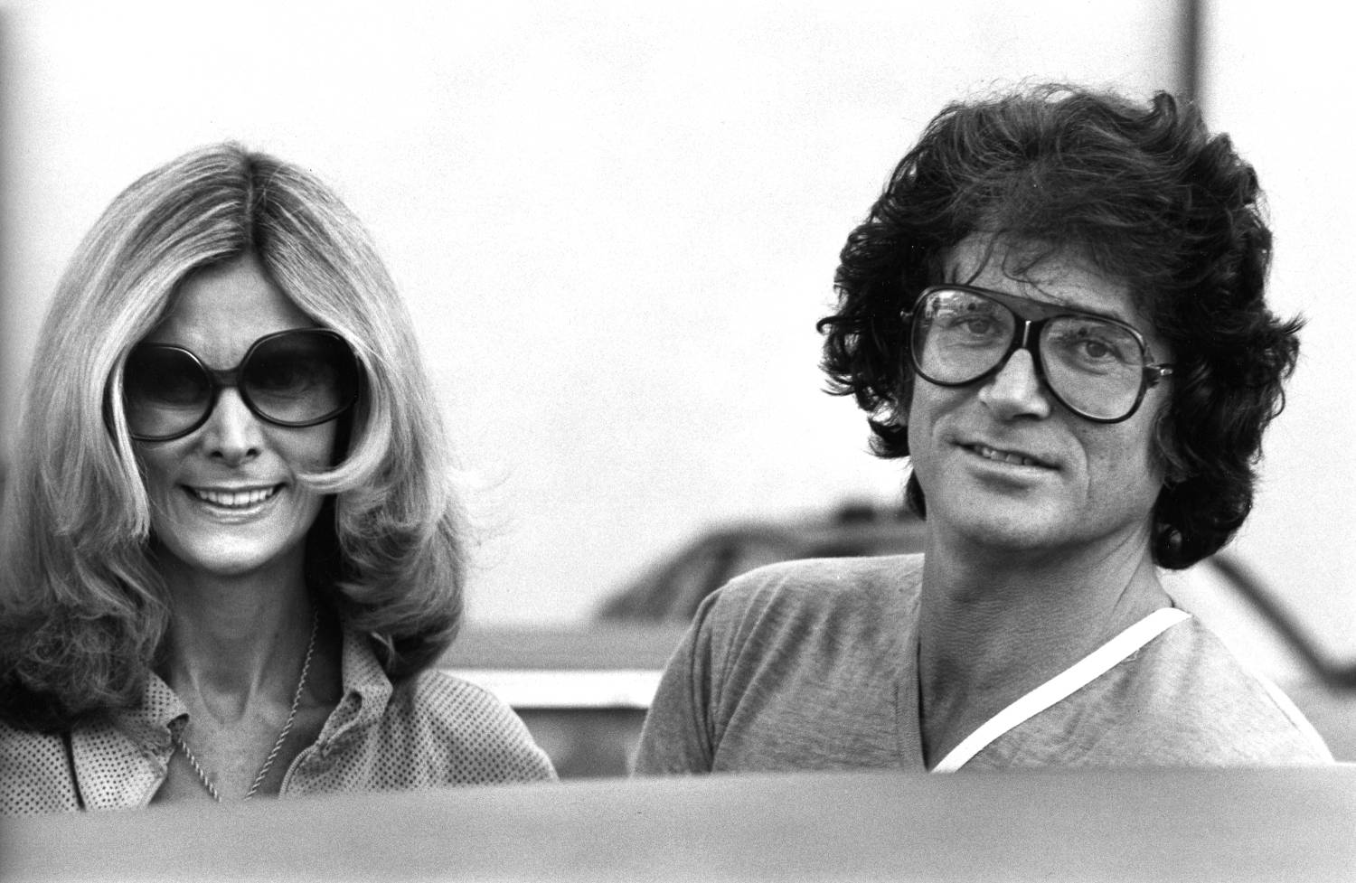 BEVERLY HILLS, CA - FEBRUARY 9: Actor Michael Landon and wife Lynn Noe sighted on February 9, 1979 on Rodeo Drive in Beverly Hills, California.