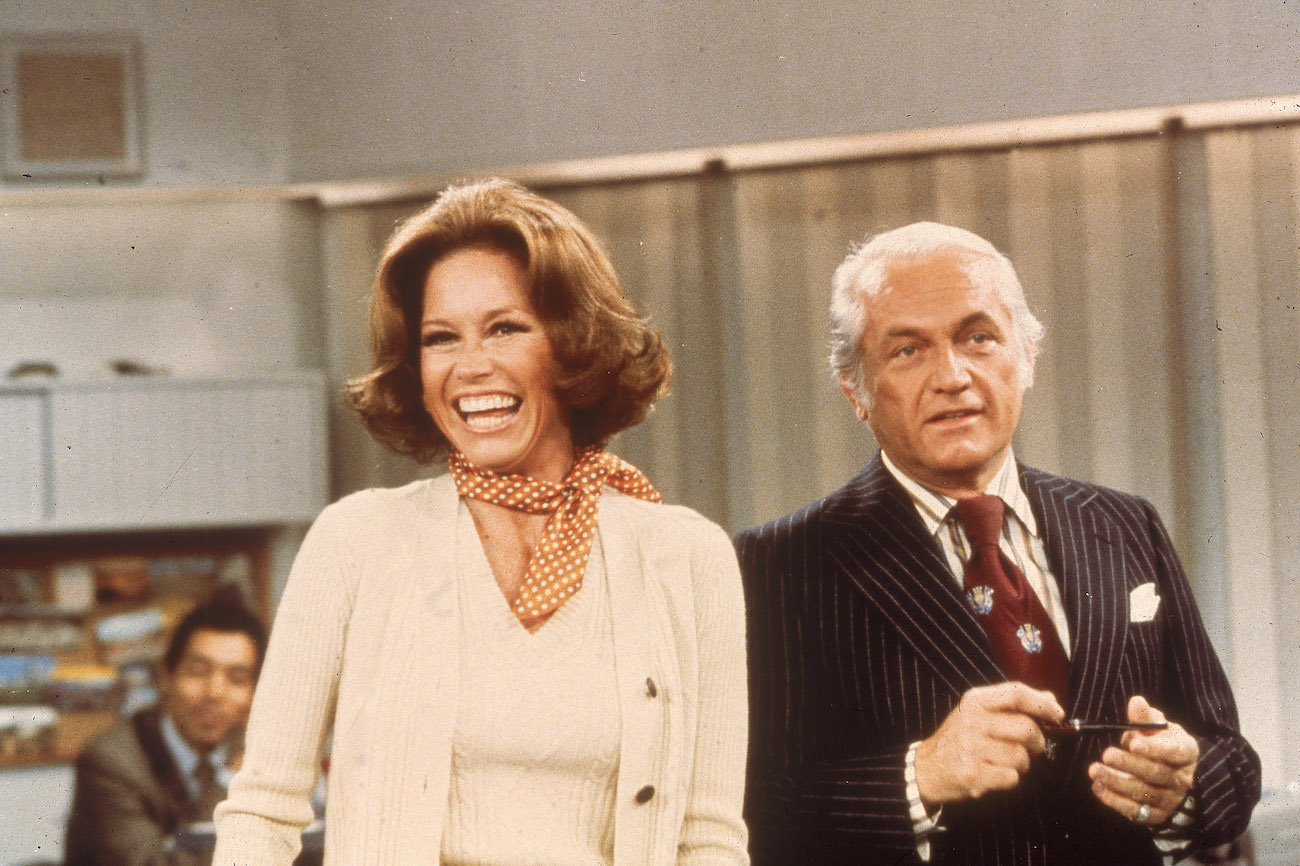 Mary Tyler Moore and Ted Knight of 'The Mary Tyler Moore Show'