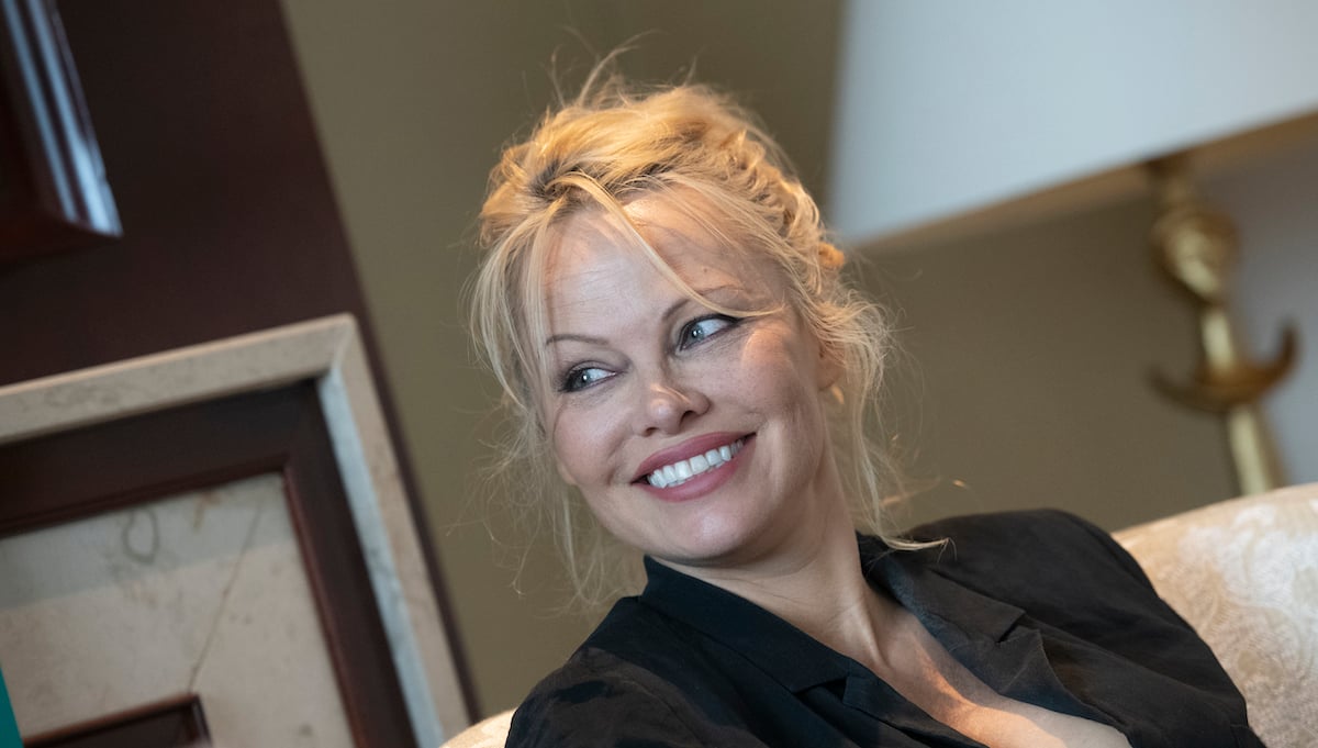 Film and television star Pamela Anderson during an interview with the German Press Agency | Paul Zinken/Getty Images