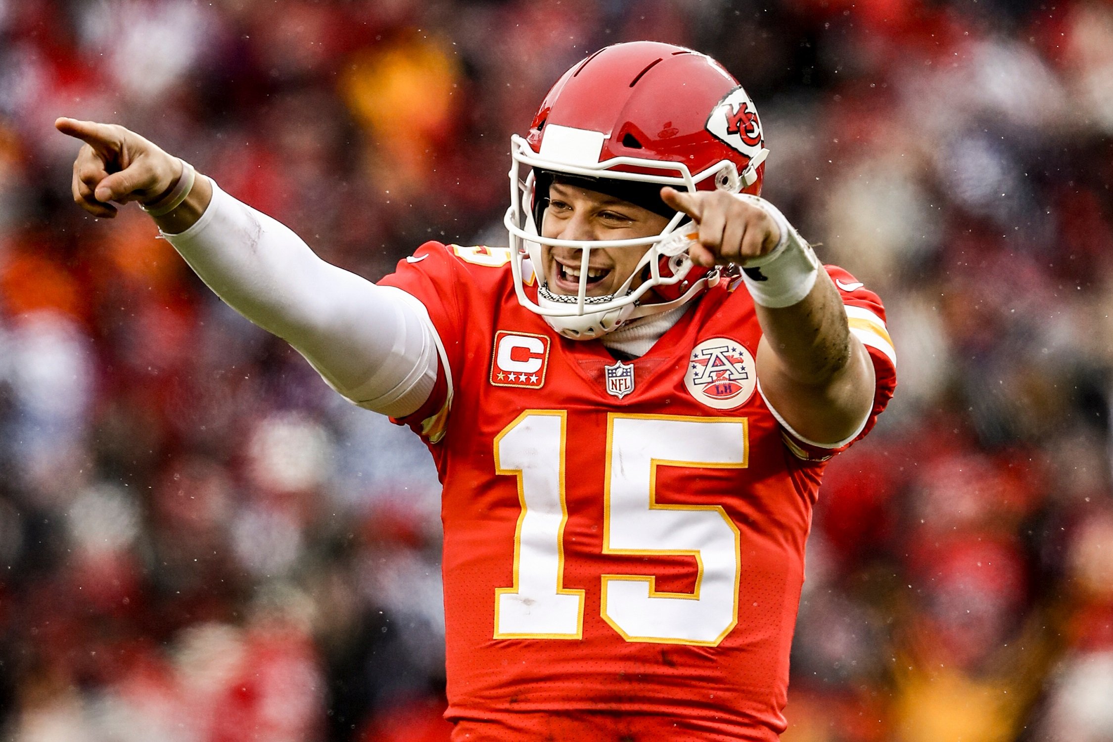 Patrick Mahomes #15 of the Kansas City Chiefs