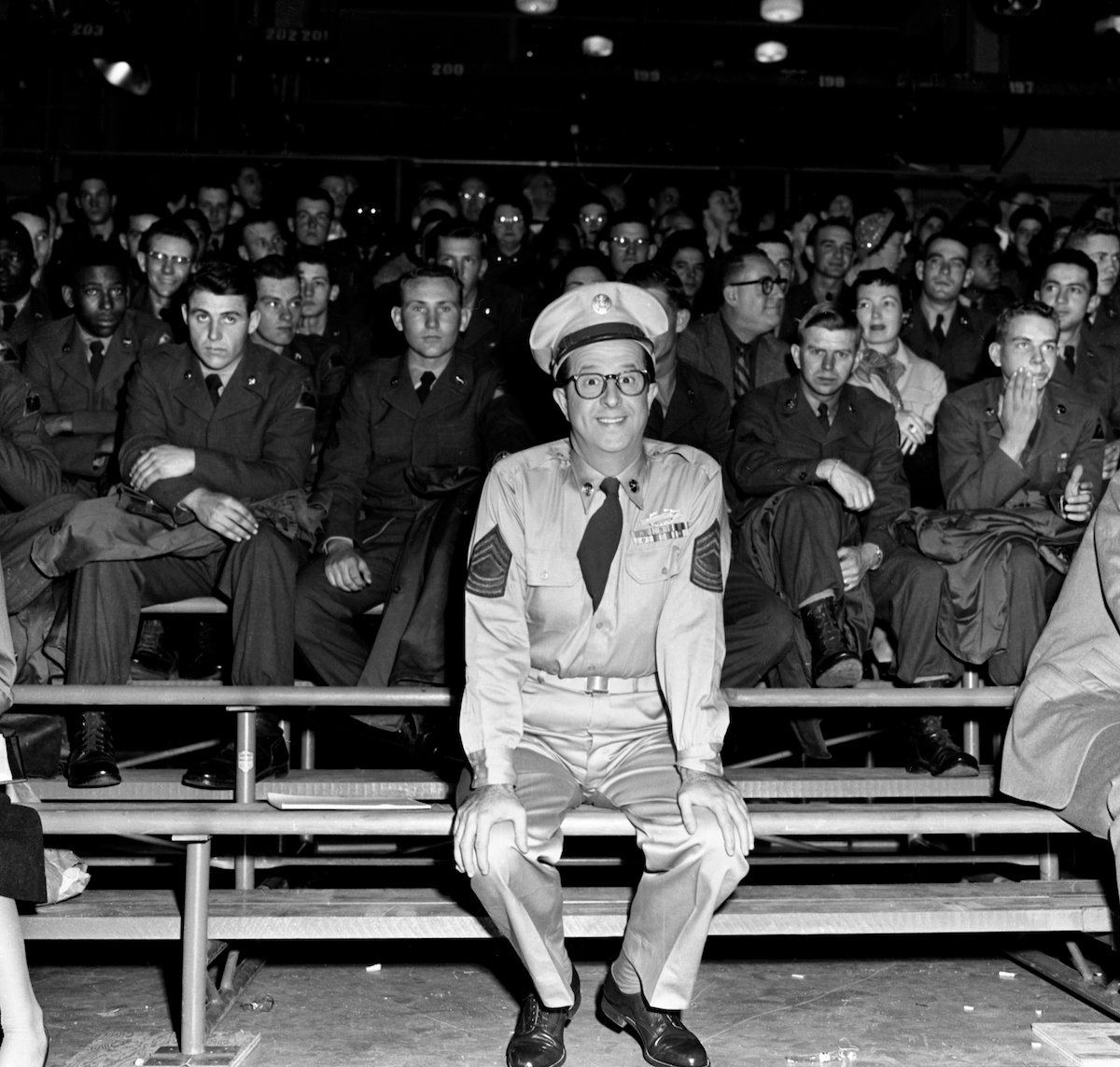 Pictured is Phil Silvers as Master Sergeant Ernest G. Bilko.