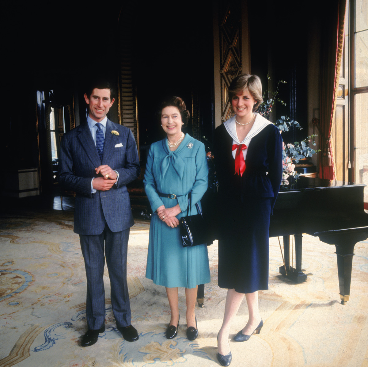 Prince Charles, Queen Elizabeth, and Princess Diana
