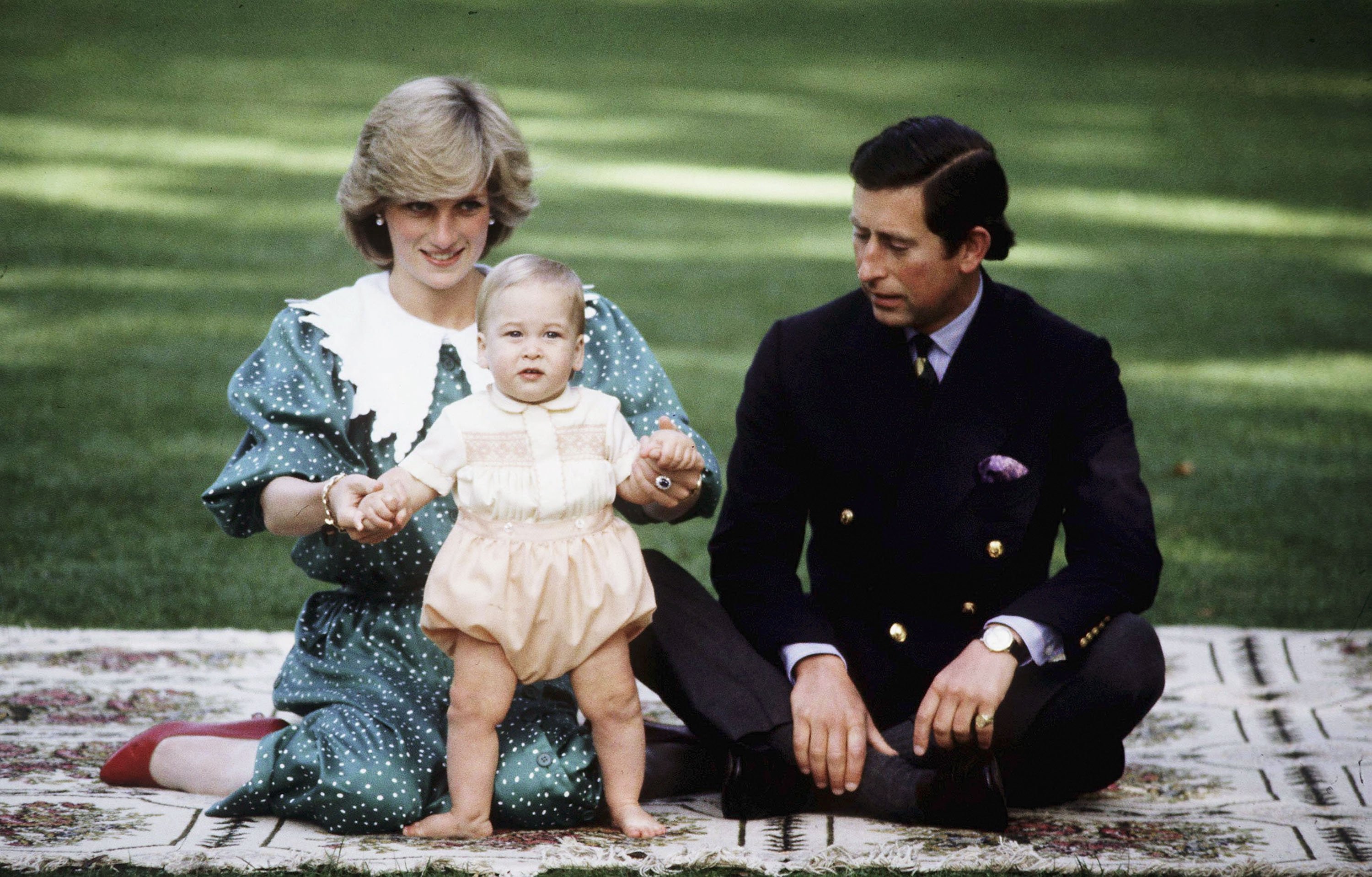 Prince William with his parents Prince Charles and Princess Diana