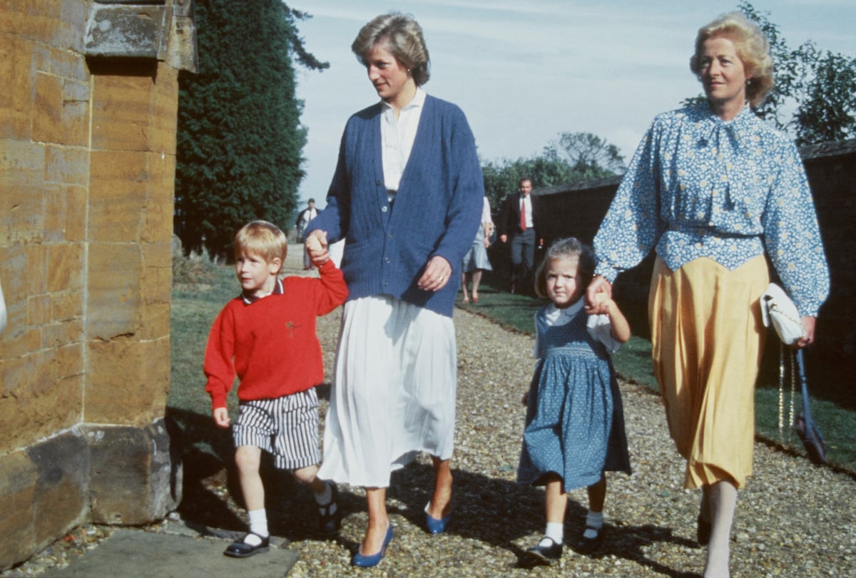 Diana, Princess of Wales with her son Prince Harry and her mother Frances Shand Kydd