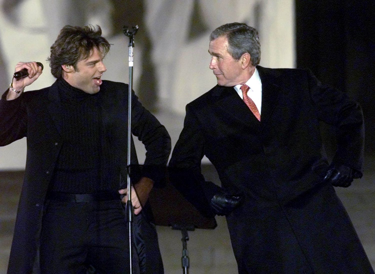 Ricky Martin and President George W. Bush